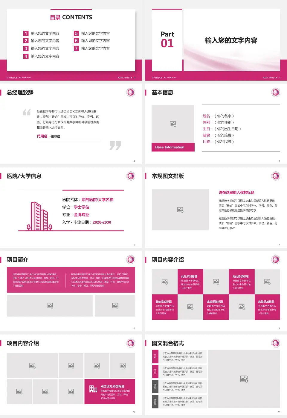杭州市富阳区妇幼保健院个人求职应聘简历PPT模板16:9格式幻灯片预览图2
