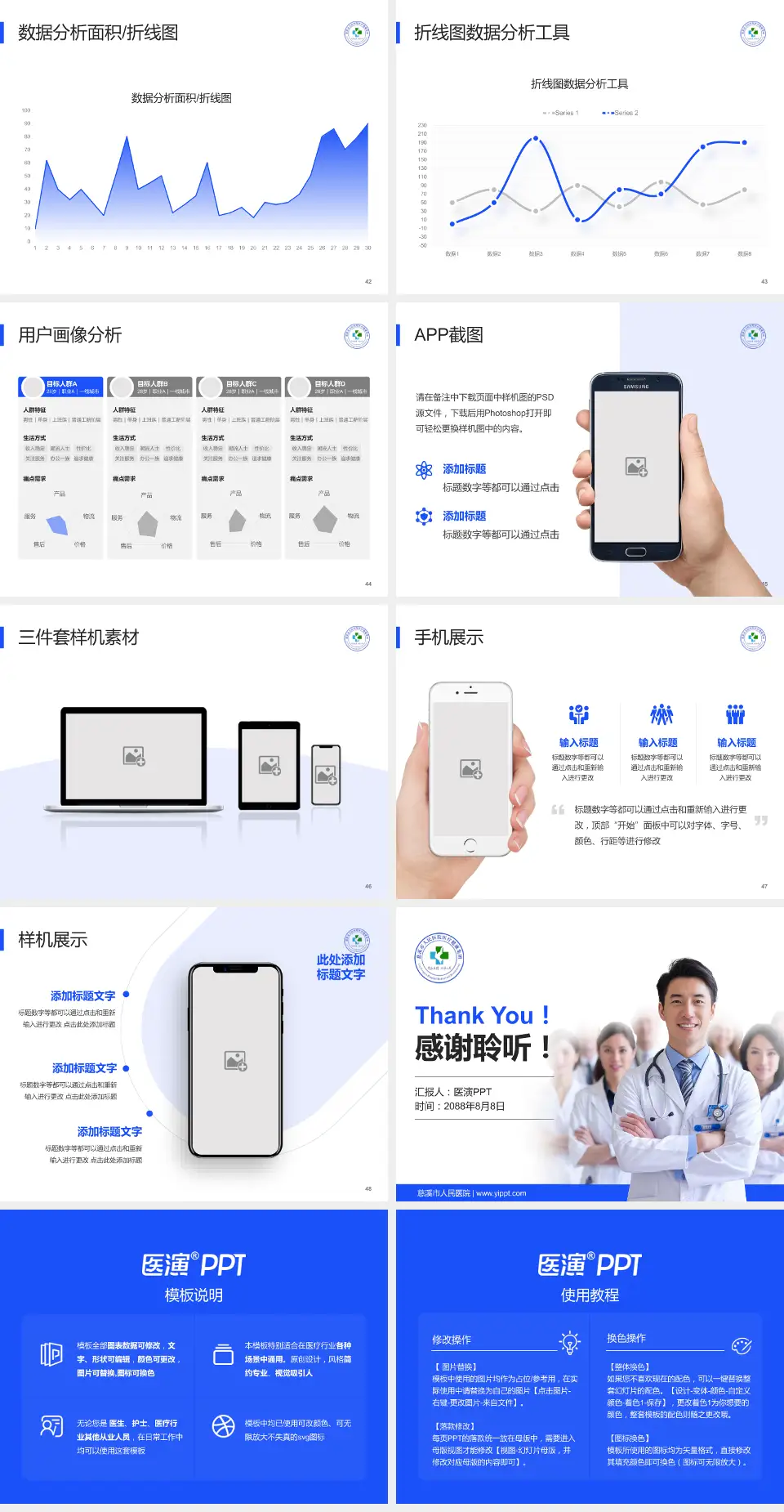 慈溪市人民医院科室介绍与推广PPT模板4:3格式幻灯片预览图6