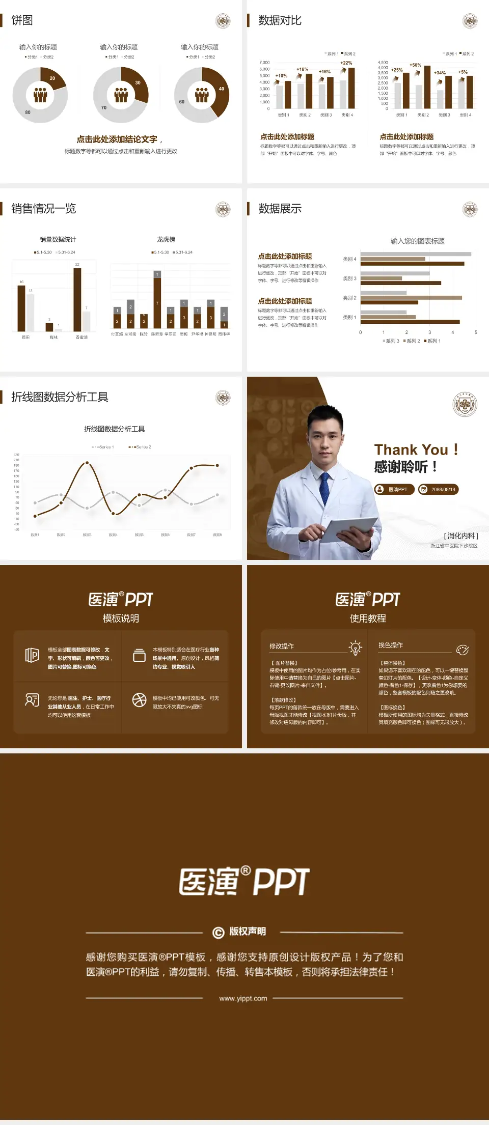 浙江省中医院下沙院区病例分享与讨论PPT模板4:3格式幻灯片预览图4