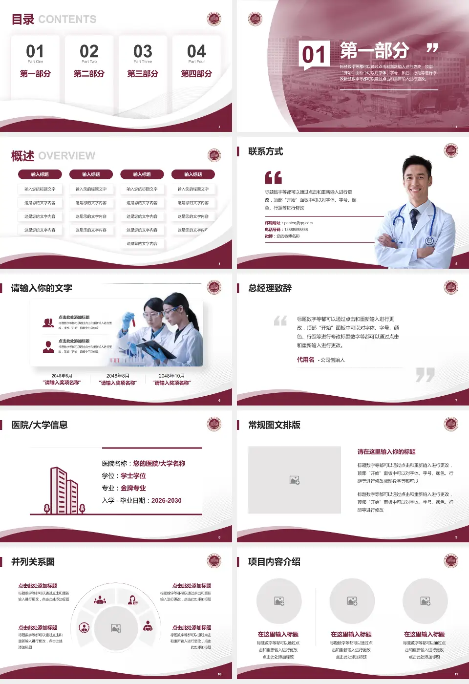 平阳县人民医院会议与研讨会PPT模板16:9格式幻灯片预览图2