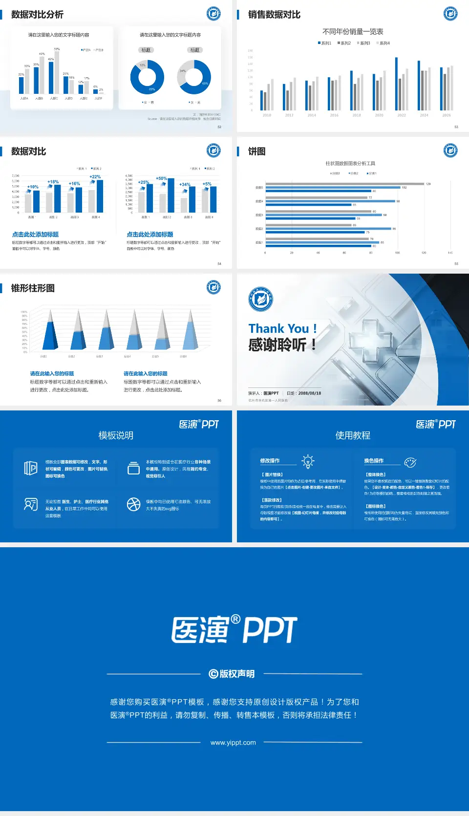 杭州市余杭区第一人民医院医疗行业比赛专用PPT模板16:9格式幻灯片预览图7