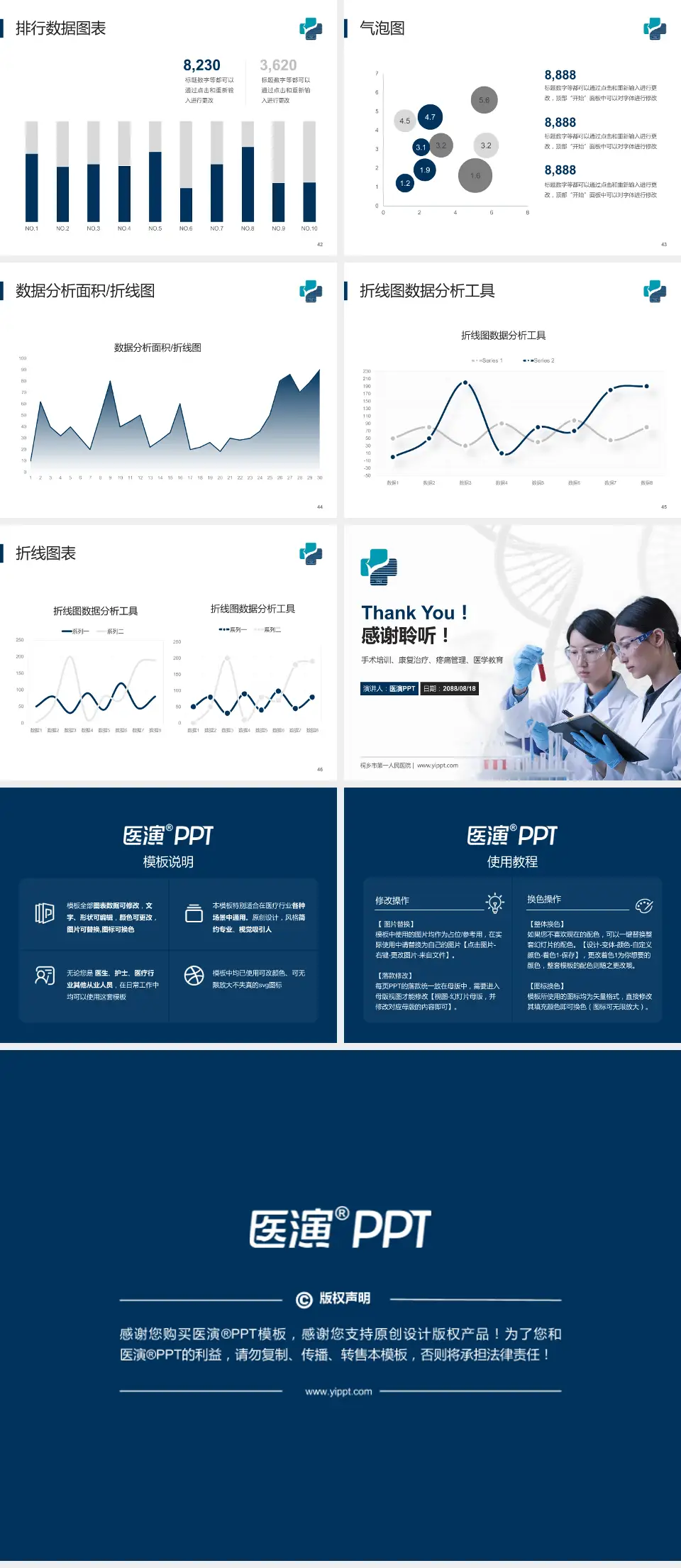桐乡市第一人民医院科研成果展示PPT模板4:3格式幻灯片预览图6