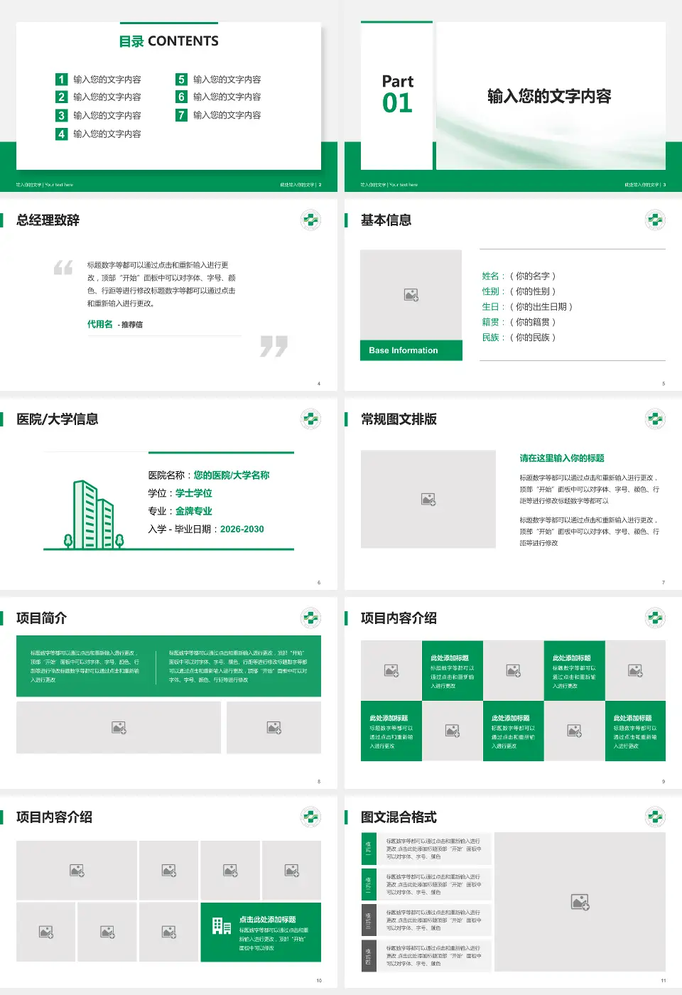 浙江省台州医院个人求职应聘简历PPT模板16:9格式幻灯片预览图2