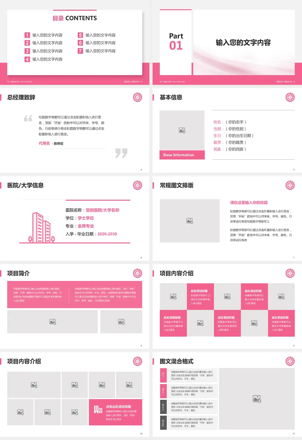 杭州市第三人民医院个人求职应聘简历PPT模板16:9格式幻灯片预览图2
