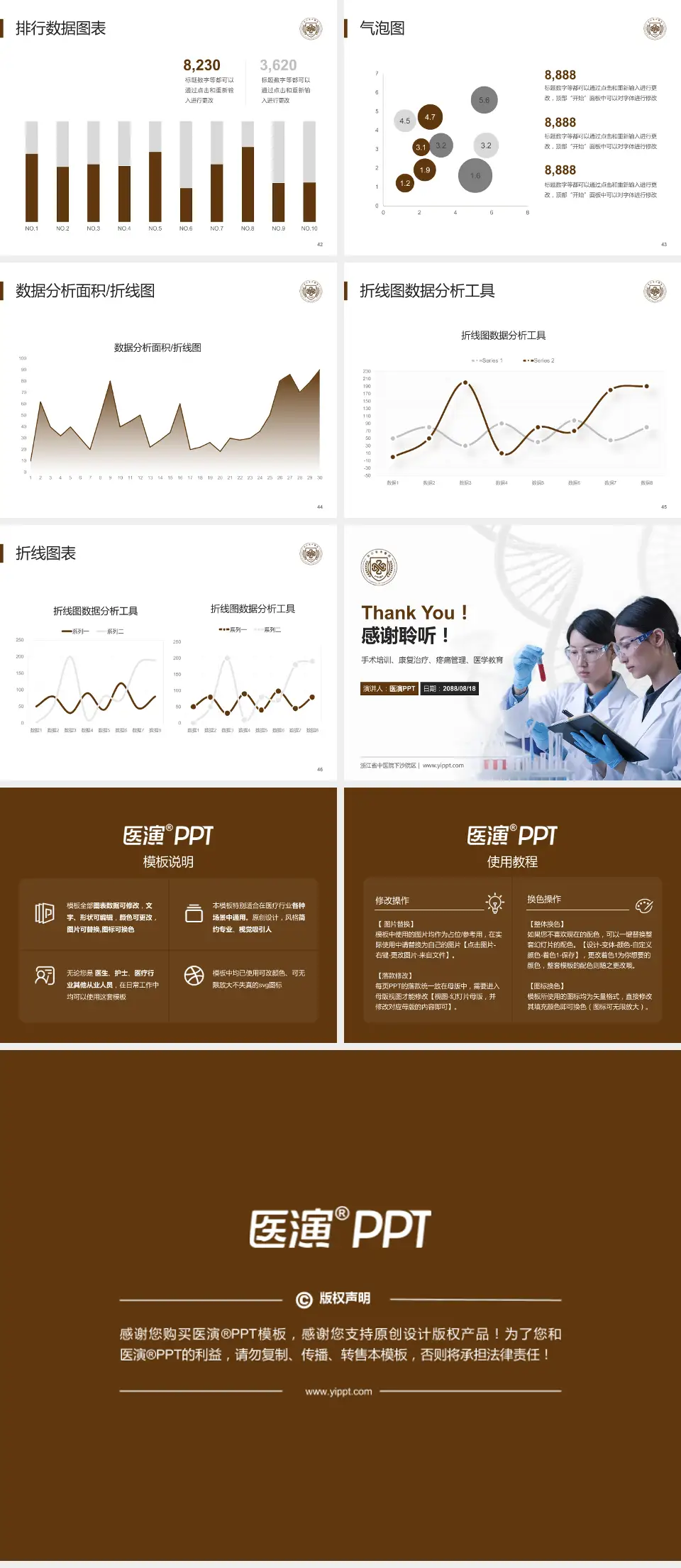 浙江省中医院下沙院区科研成果展示PPT模板4:3格式幻灯片预览图6