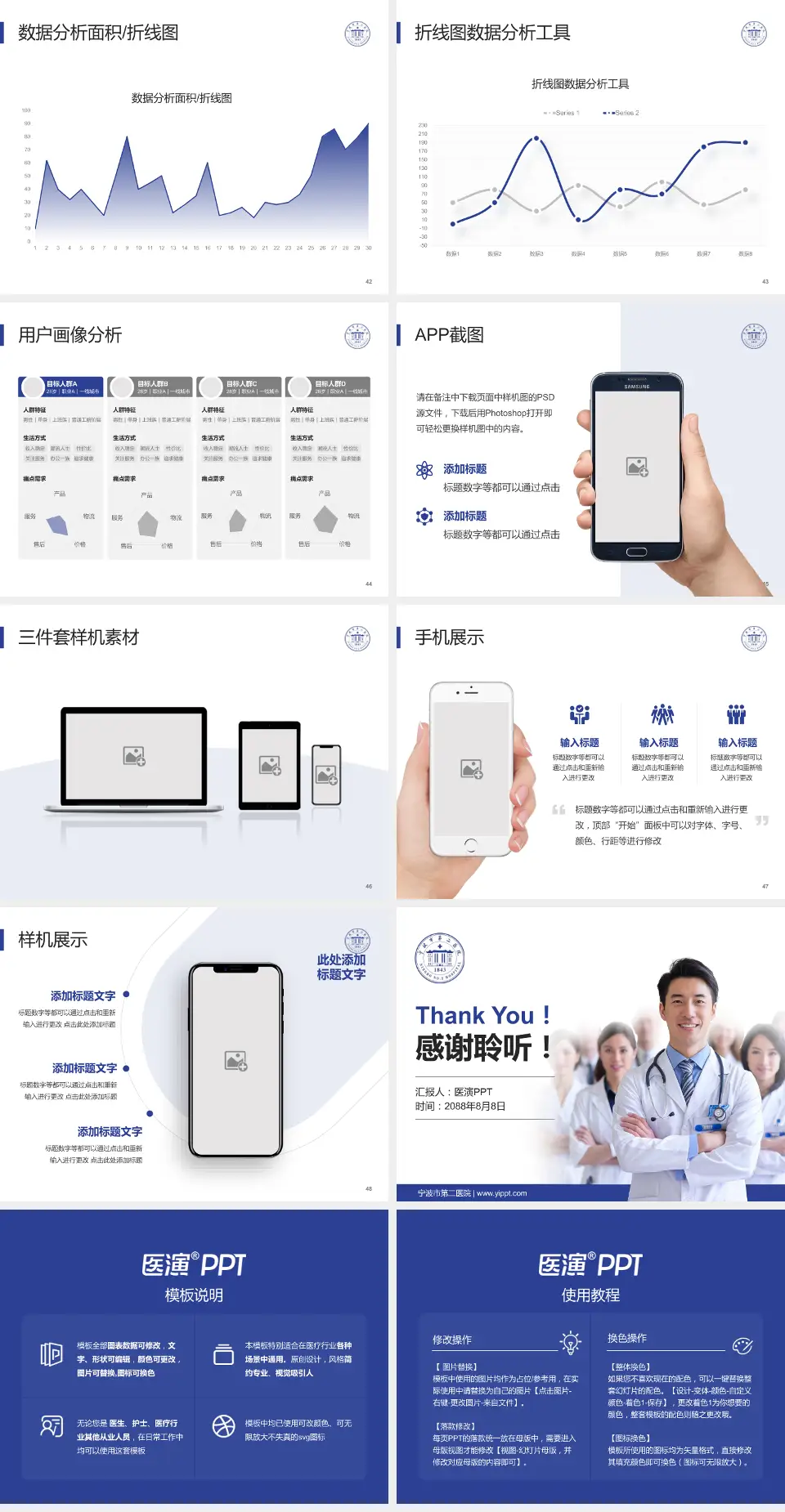 宁波市第二医院科室介绍与推广PPT模板4:3格式幻灯片预览图6