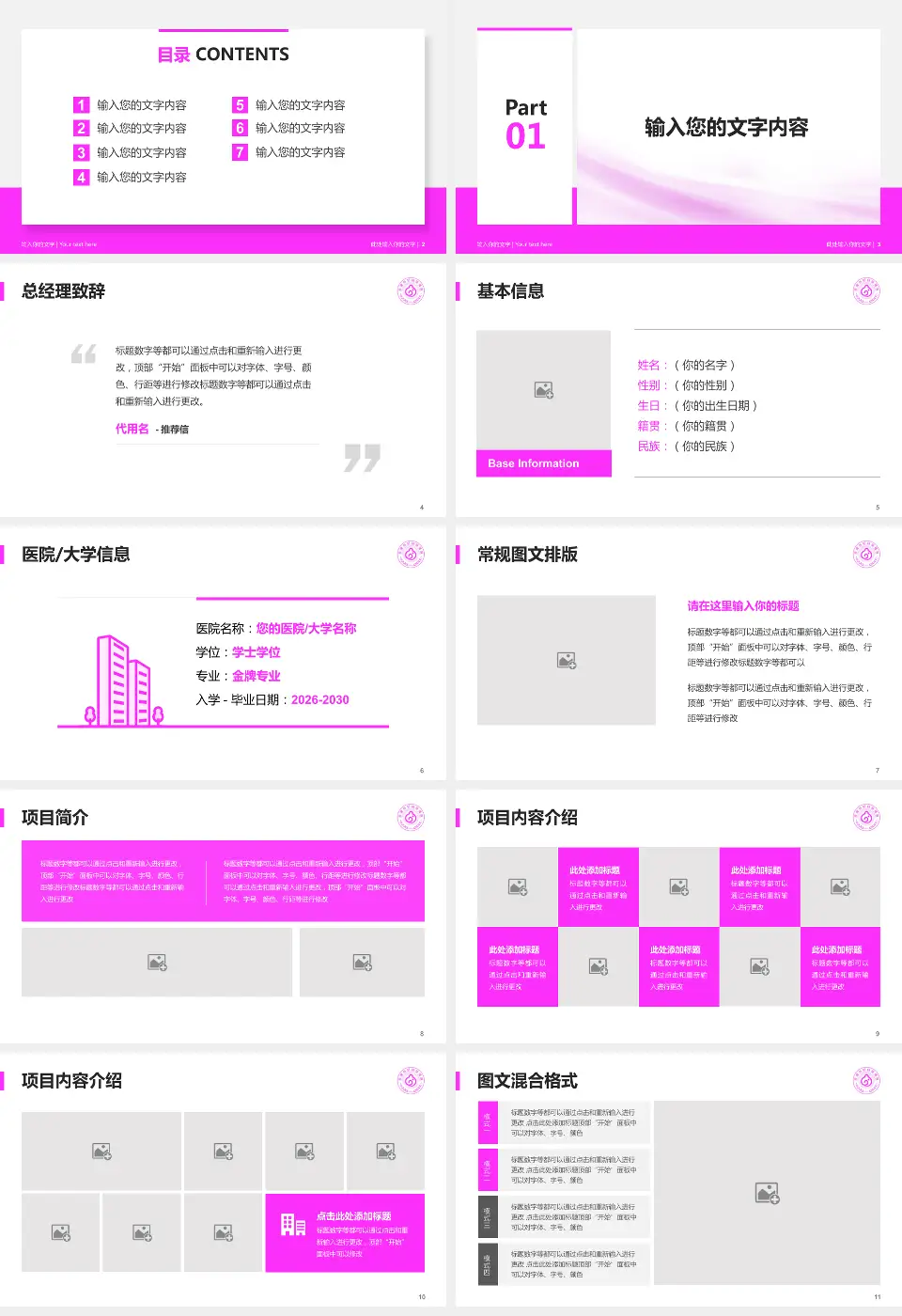 永康市妇幼保健院个人求职应聘简历PPT模板16:9格式幻灯片预览图2
