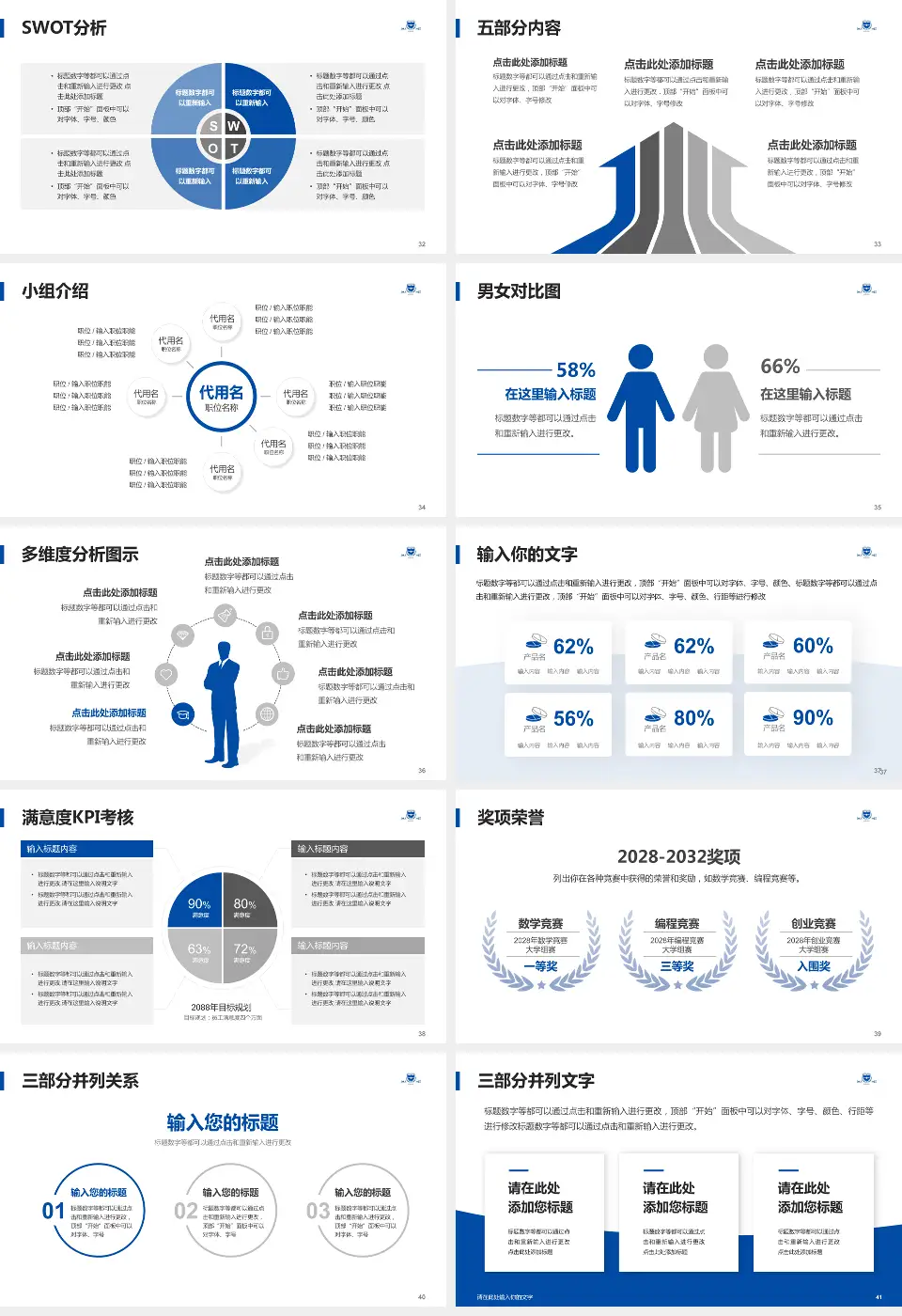 浙江大学医学院附属口腔医院医疗行业比赛专用PPT模板16:9格式幻灯片预览图5