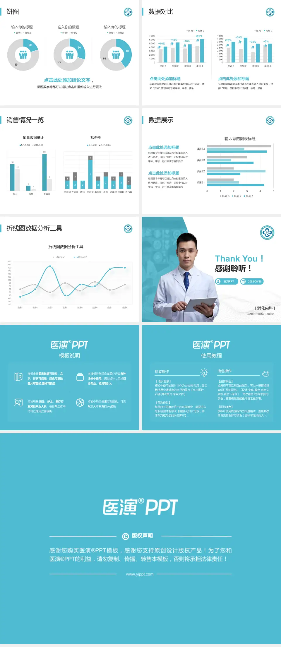 杭州市中医院丁桥院区病例分享与讨论PPT模板4:3格式幻灯片预览图4