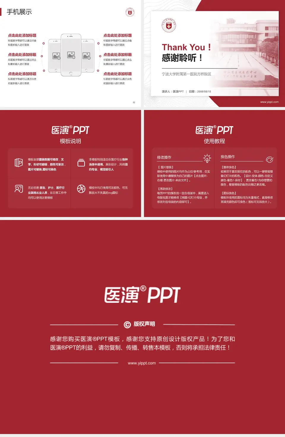 宁波大学附属第一医院方桥院区医院管理报告PPT模板4:3格式幻灯片预览图7