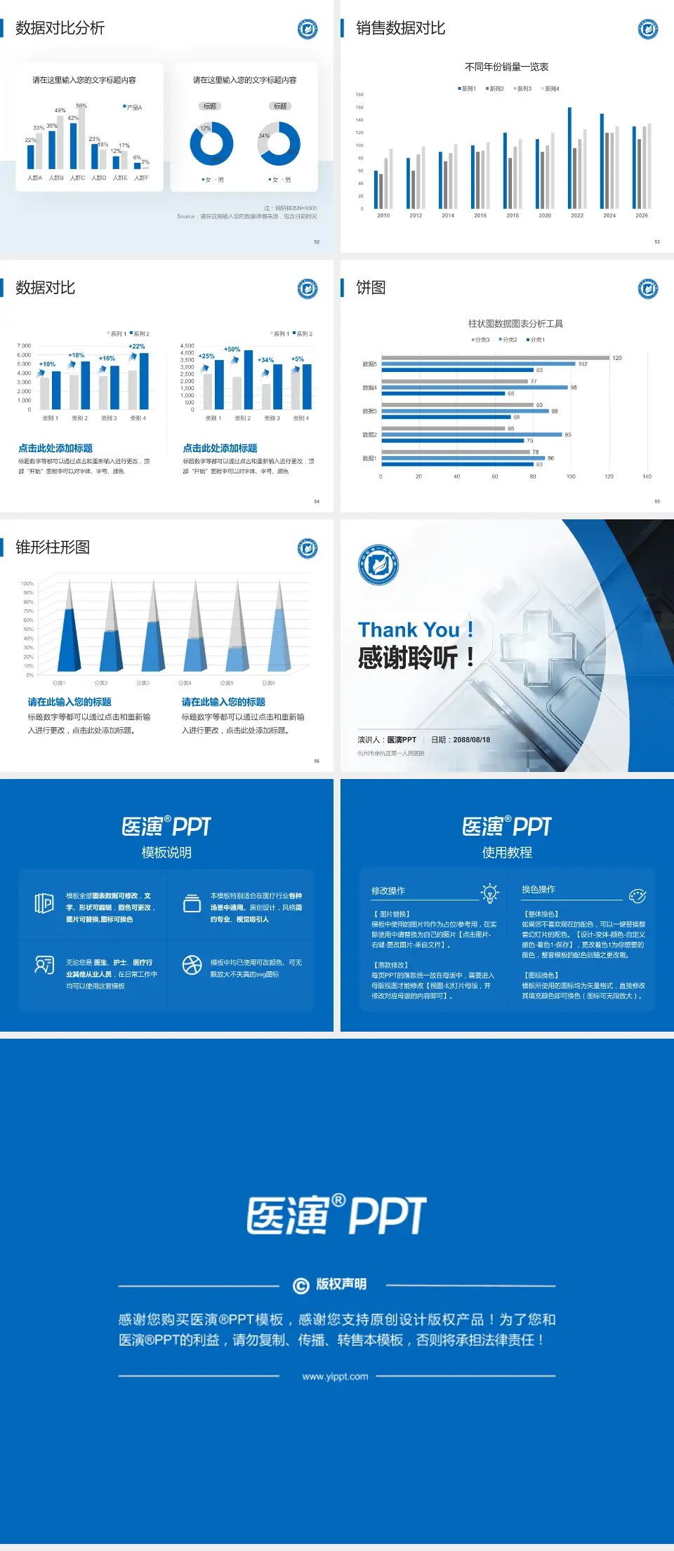 杭州市余杭区第一人民医院医疗行业比赛专用PPT模板4:3格式幻灯片预览图7