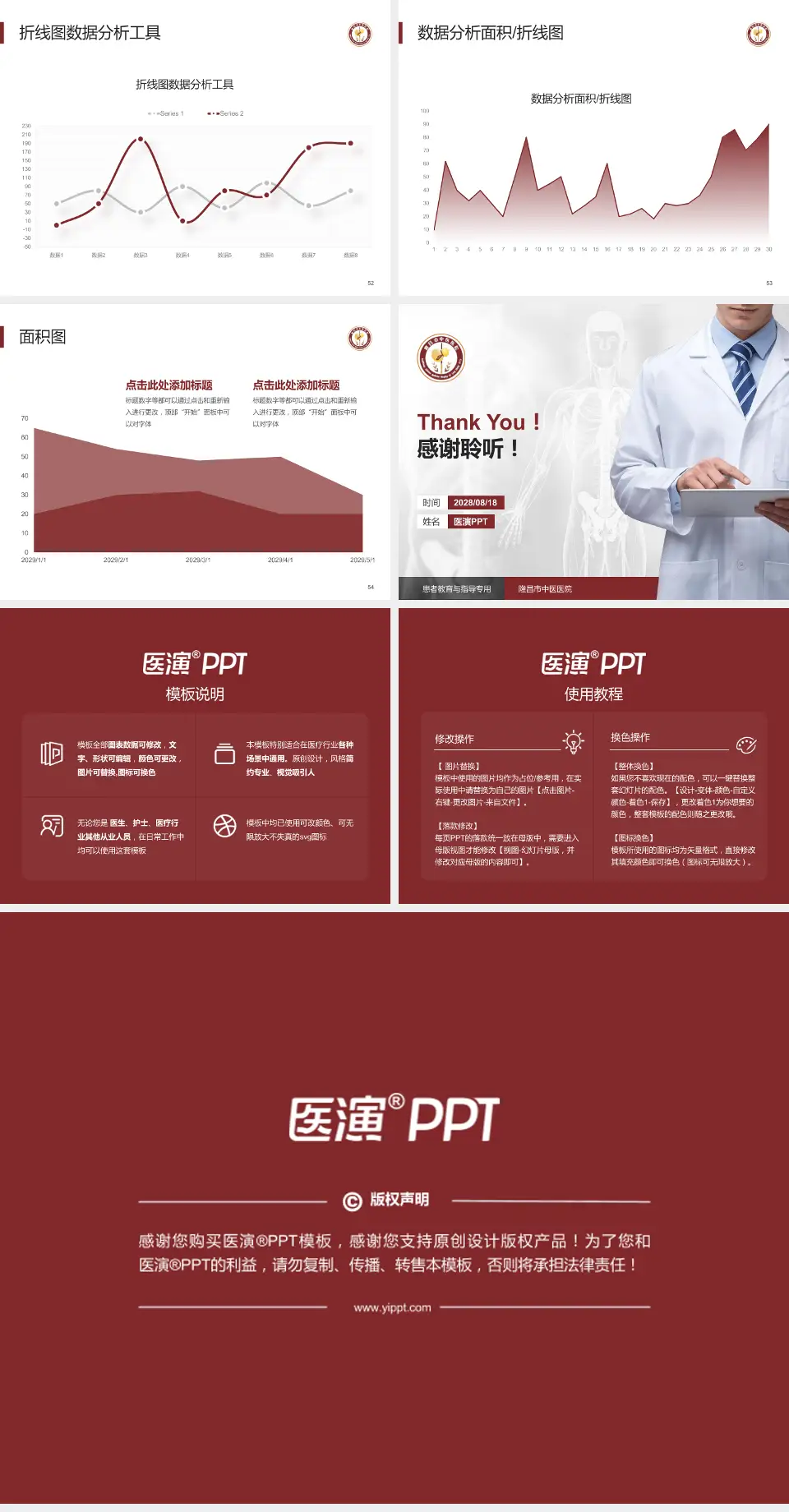 隆昌市中医医院患者教育与指导PPT模板4:3格式幻灯片预览图7