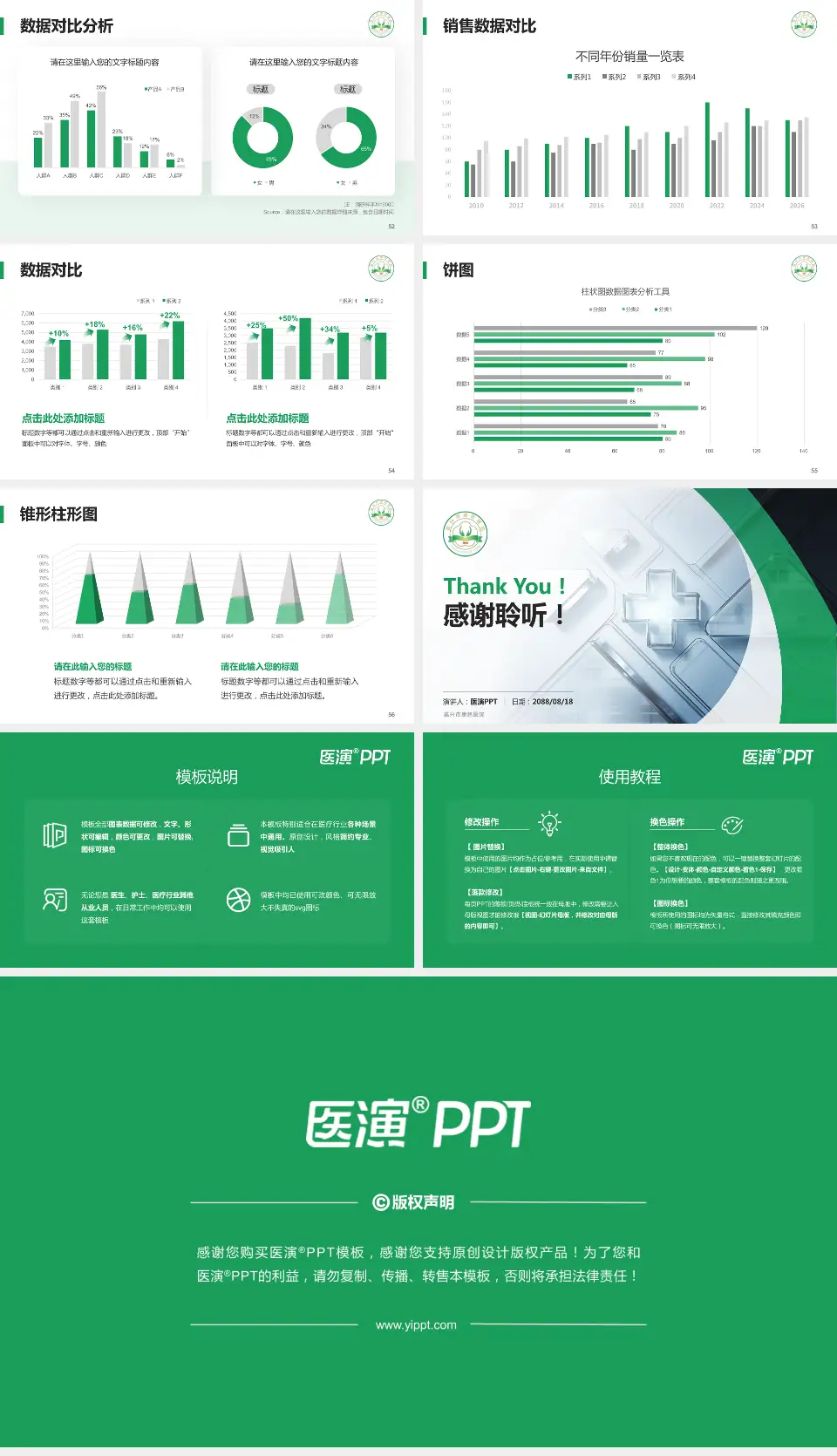 嘉兴市康慈医院医疗行业比赛专用PPT模板16:9格式幻灯片预览图7