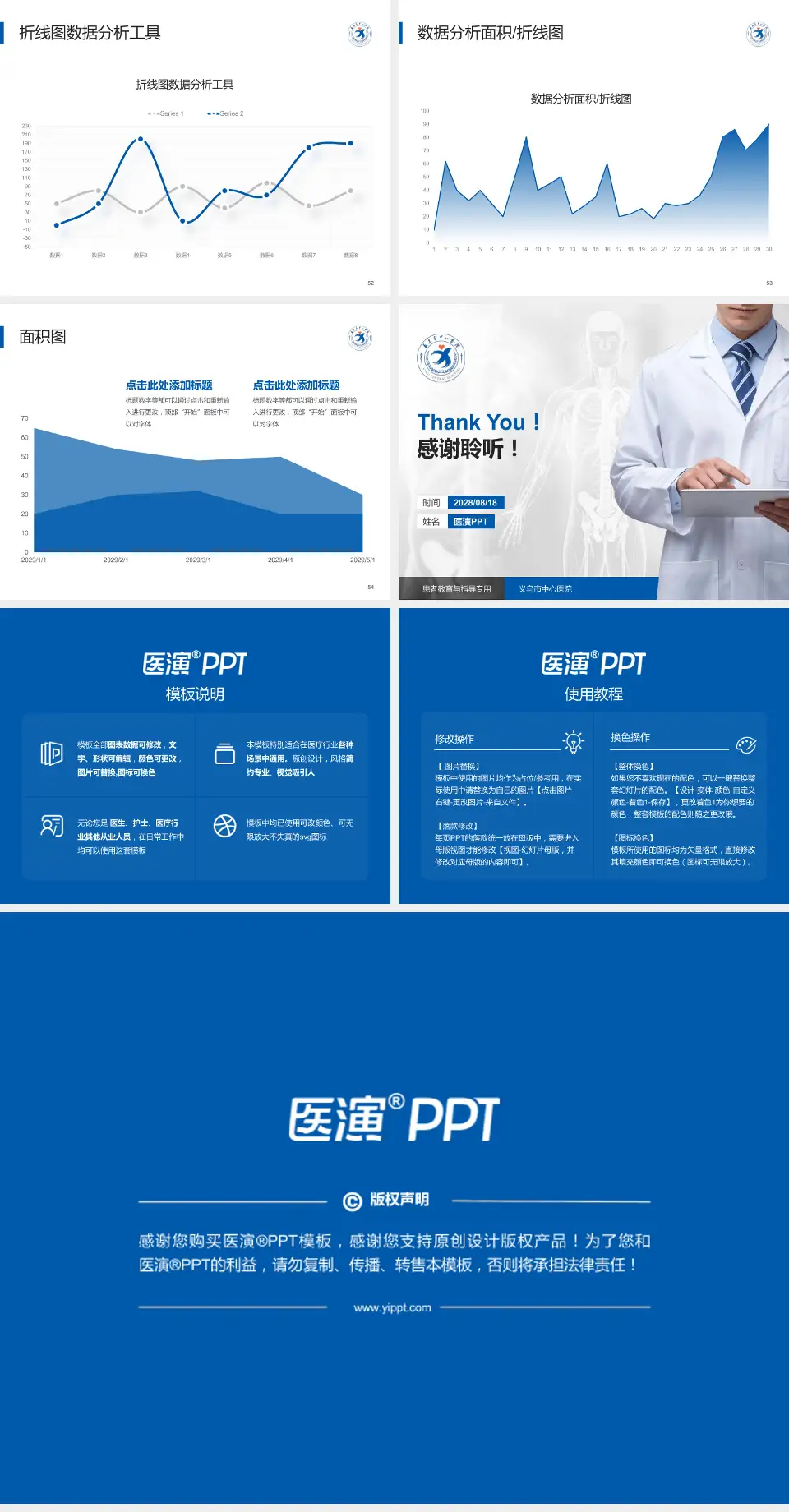 义乌市中心医院患者教育与指导PPT模板4:3格式幻灯片预览图7