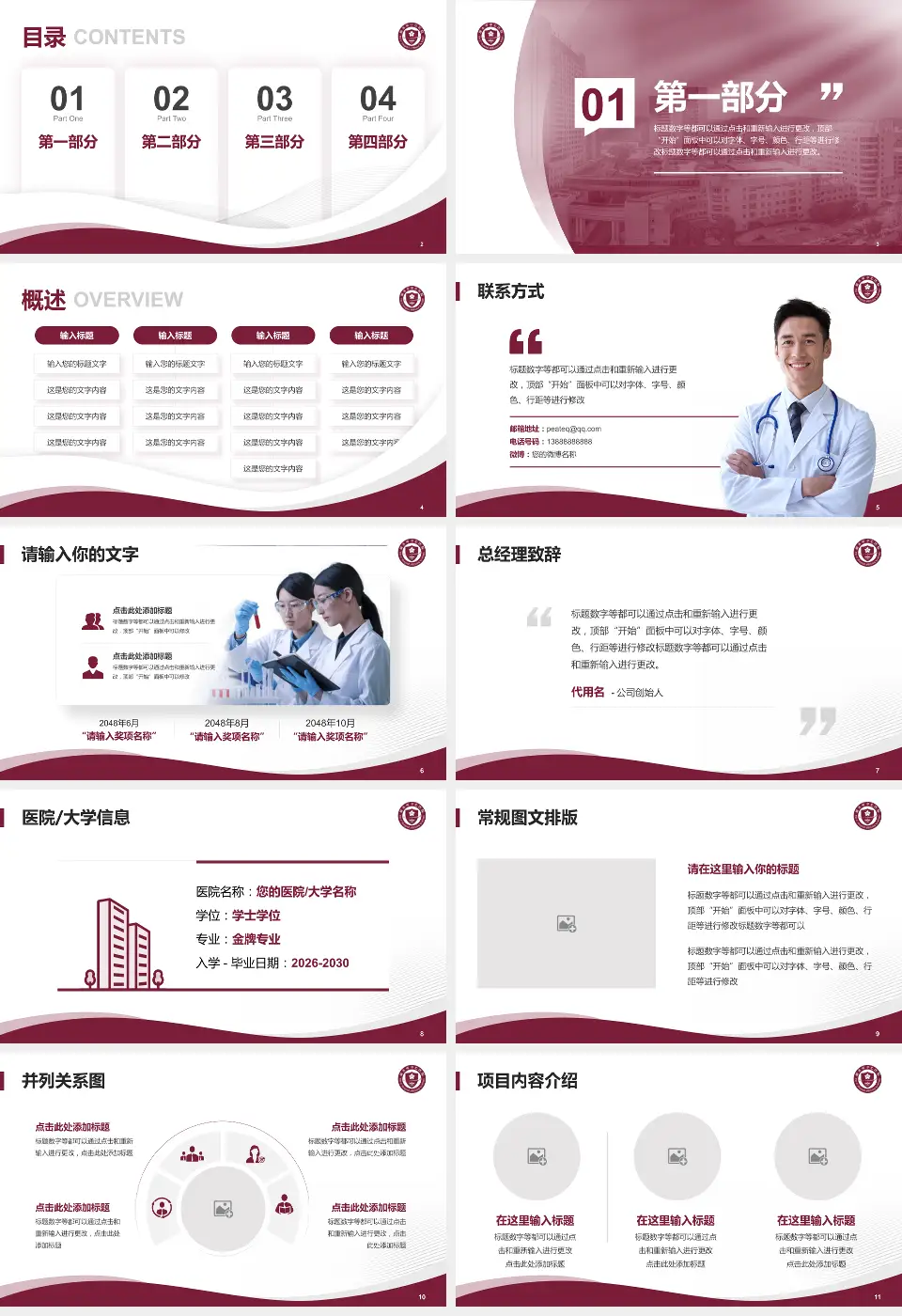 丽水市中心医院会议与研讨会PPT模板16:9格式幻灯片预览图2