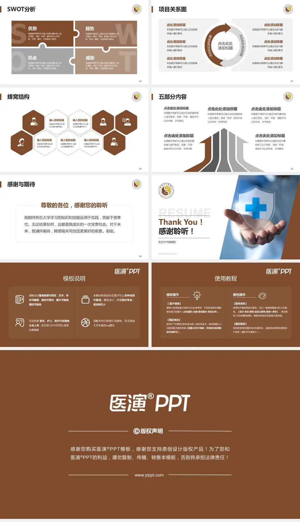 雅安市中医医院个人求职应聘简历PPT模板16:9格式幻灯片预览图4
