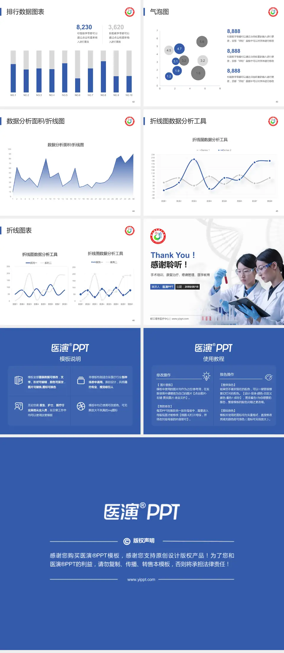 都江堰市医疗中心科研成果展示PPT模板4:3格式幻灯片预览图6
