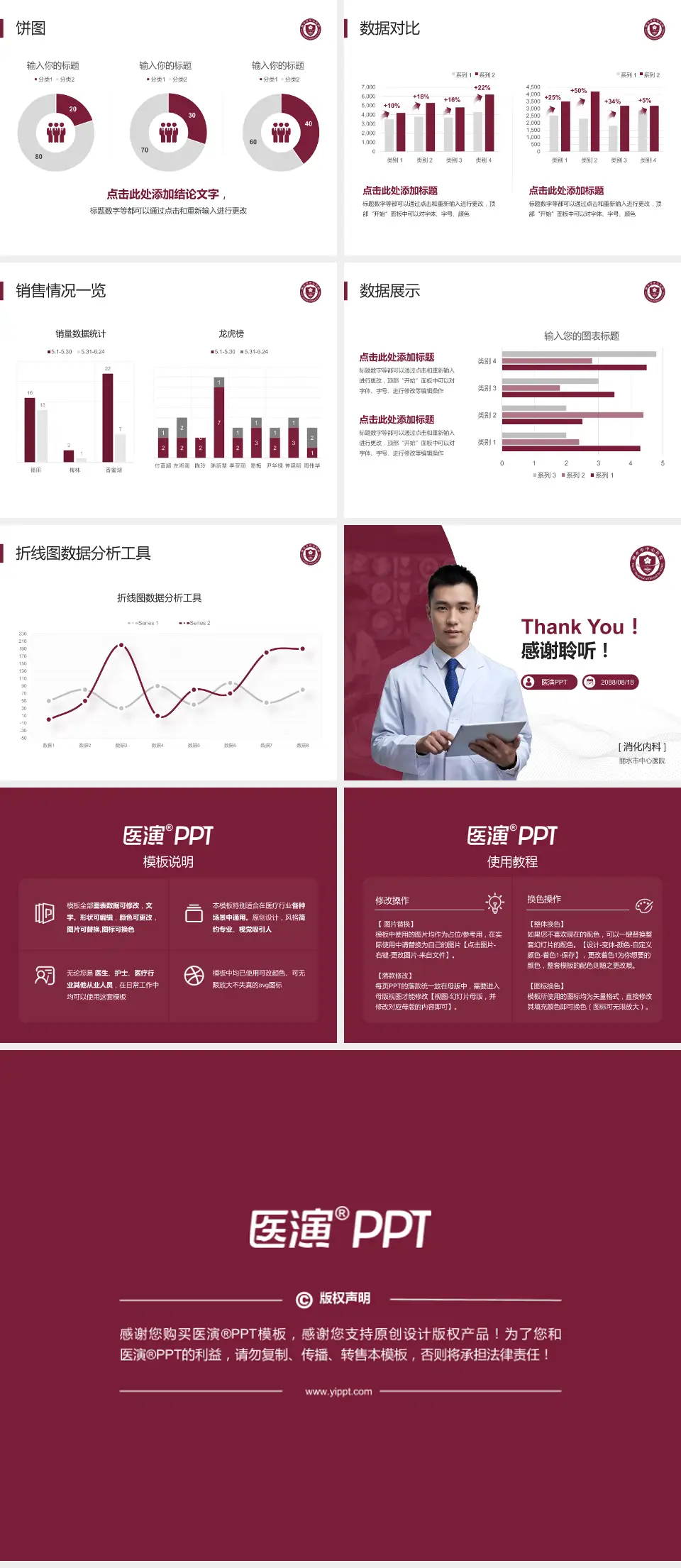 丽水市中心医院病例分享与讨论PPT模板4:3格式幻灯片预览图4