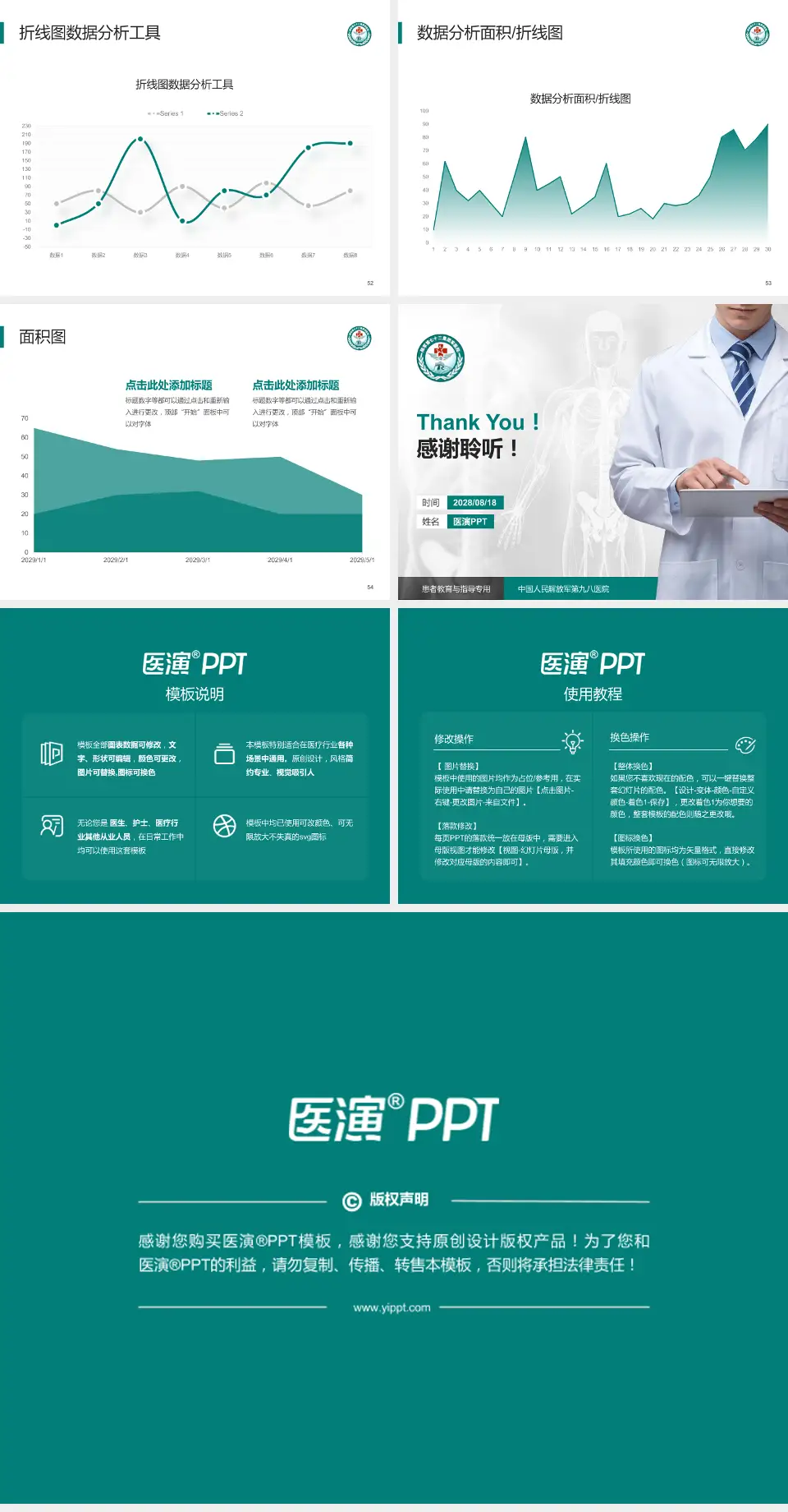 中国人民解放军第九八医院患者教育与指导PPT模板4:3格式幻灯片预览图7