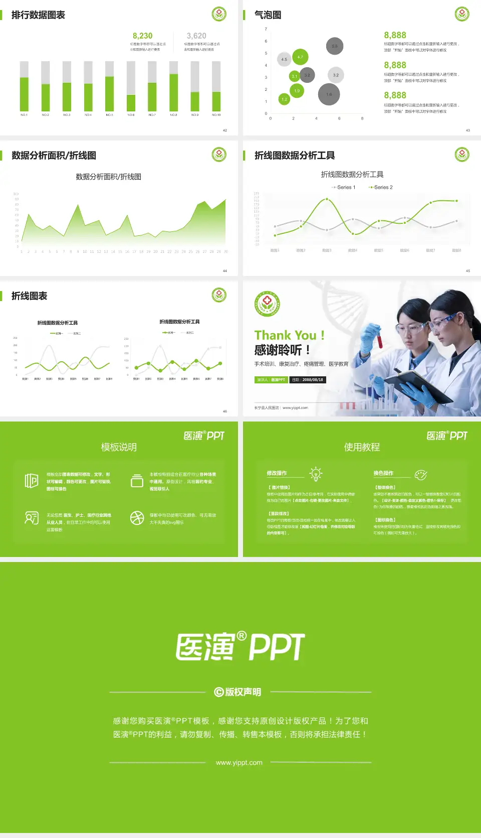 长宁县人民医院科研成果展示PPT模板16:9格式幻灯片预览图6
