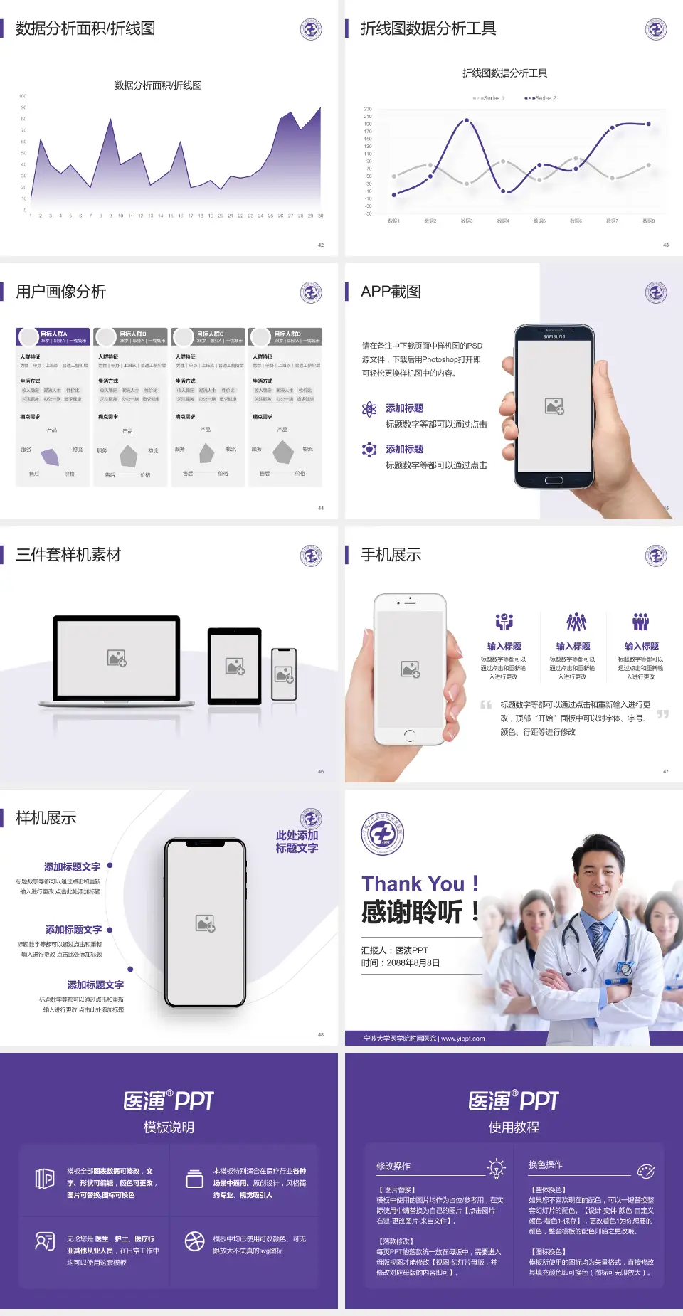 宁波大学医学院附属医院科室介绍与推广PPT模板4:3格式幻灯片预览图6