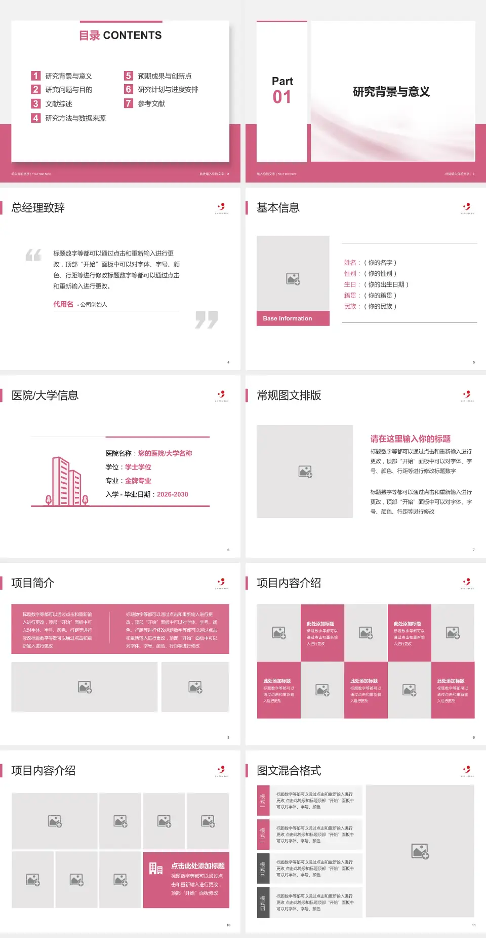 嘉兴市妇幼保健院个人求职应聘简历PPT模板4:3格式幻灯片预览图2