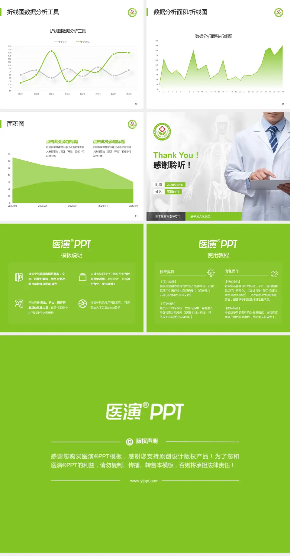 长宁县人民医院患者教育与指导PPT模板4:3格式幻灯片预览图7