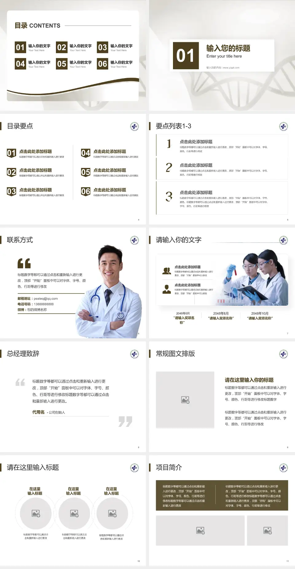 台州市中医院项目申请与汇报PPT模板4:3格式幻灯片预览图2