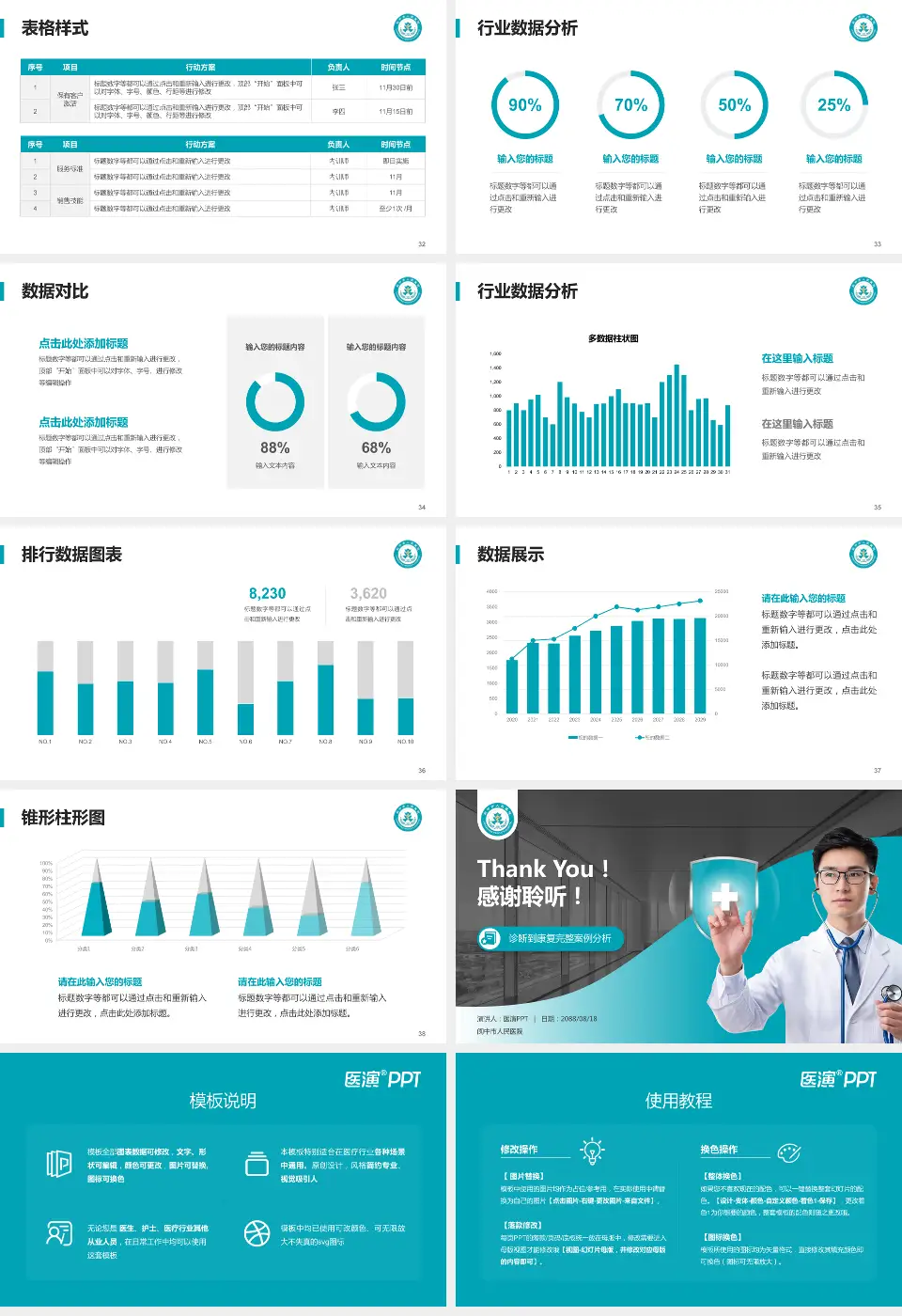 阆中市人民医院医疗知识普及PPT模板16:9格式幻灯片预览图5