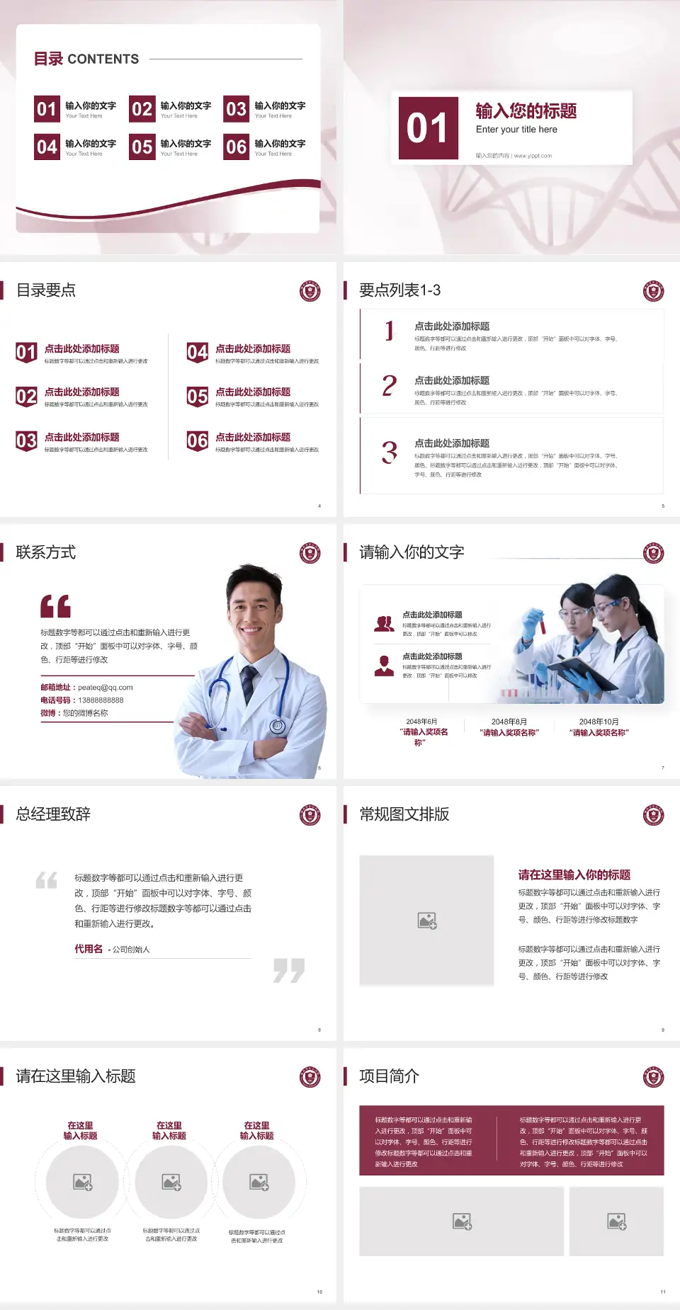 丽水市中心医院项目申请与汇报PPT模板4:3格式幻灯片预览图2