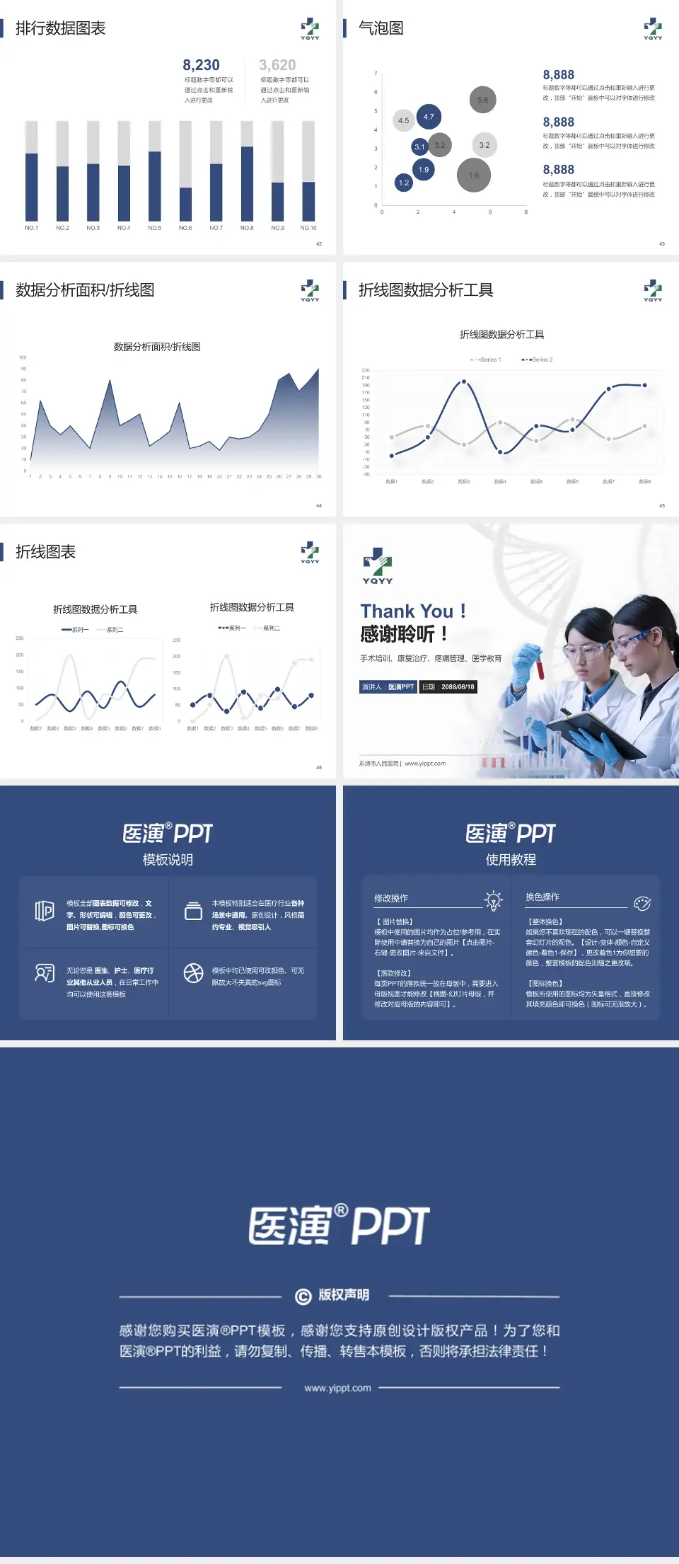 乐清市人民医院科研成果展示PPT模板4:3格式幻灯片预览图6