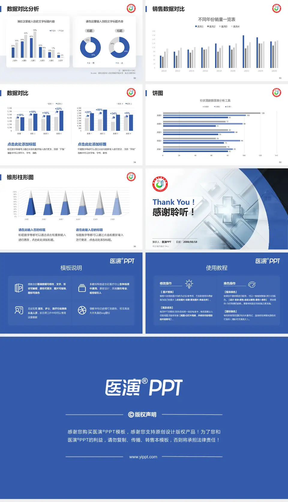 都江堰市医疗中心医疗行业比赛专用PPT模板16:9格式幻灯片预览图7