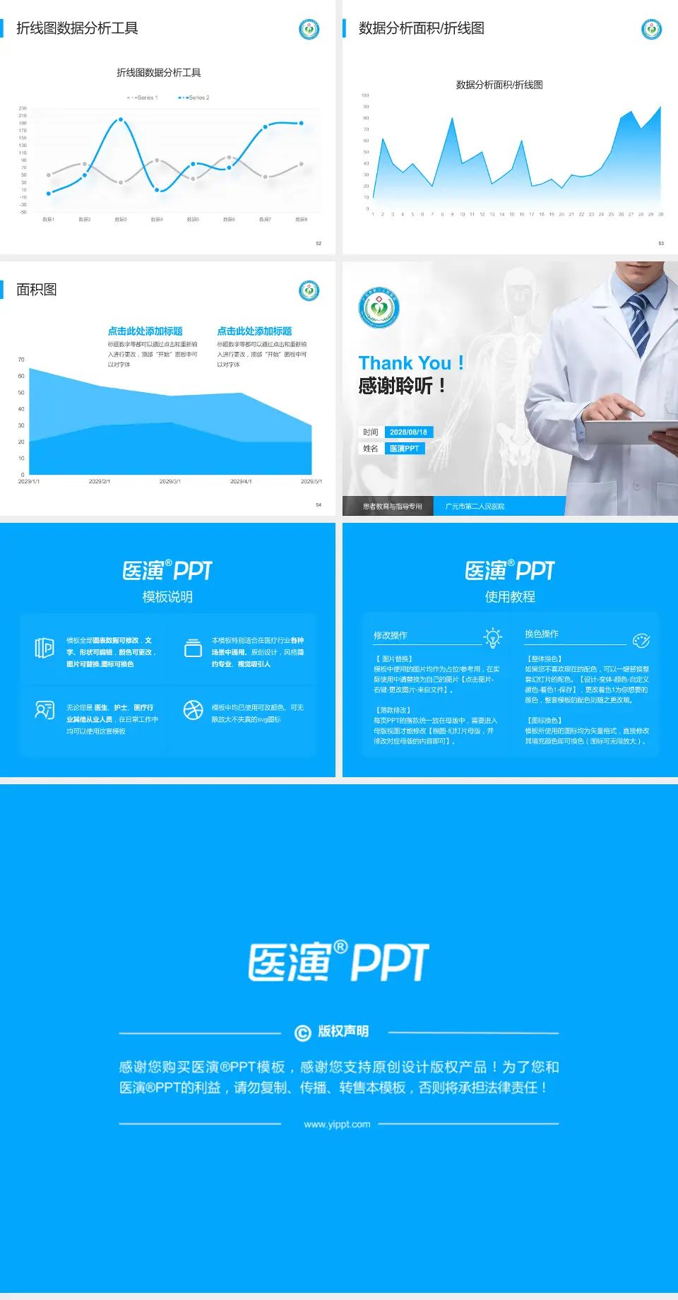 广元市第二人民医院患者教育与指导PPT模板4:3格式幻灯片预览图7