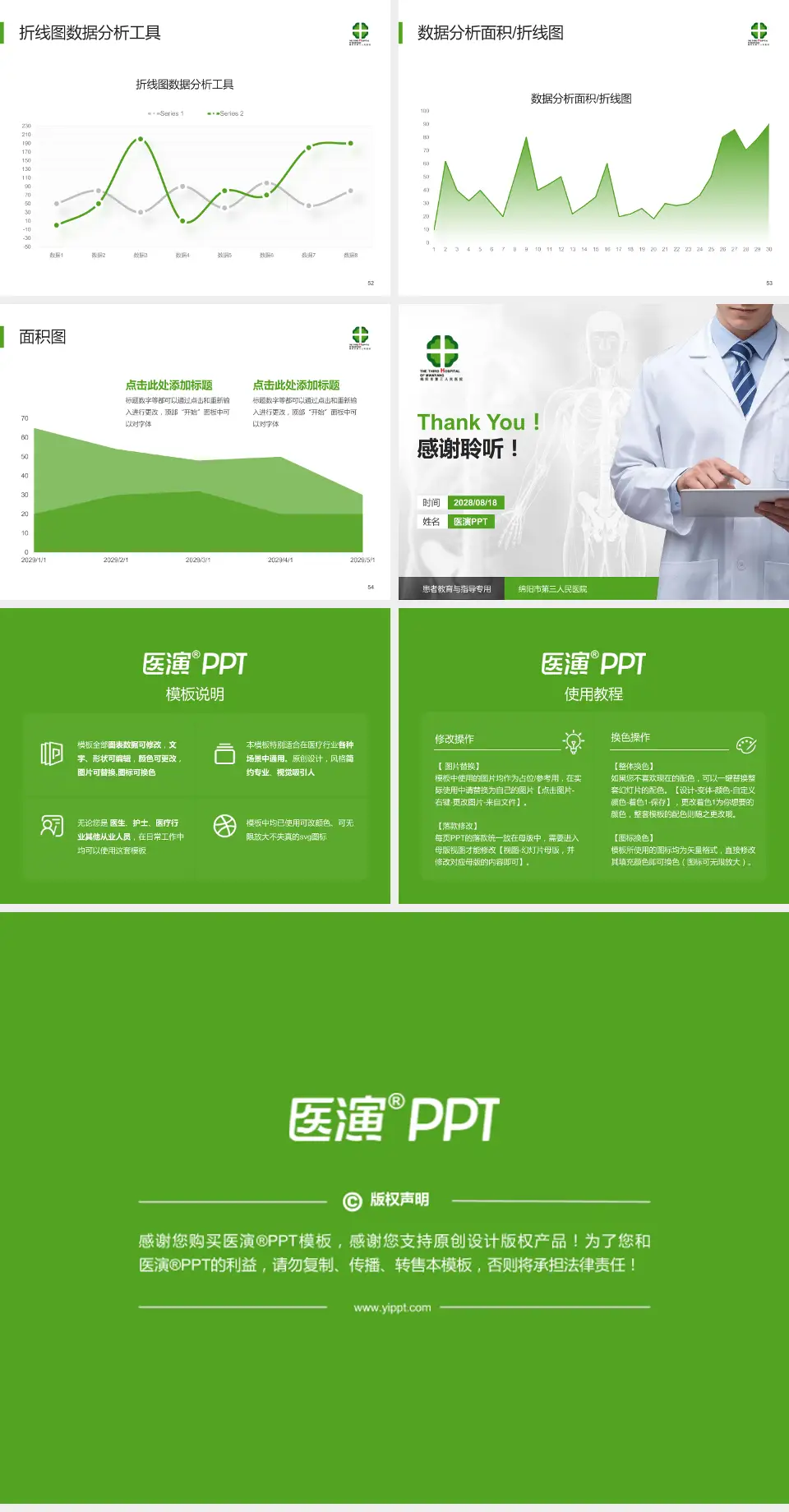 绵阳市第三人民医院患者教育与指导PPT模板4:3格式幻灯片预览图7