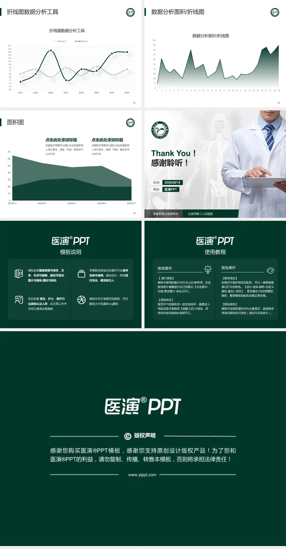 江油市第二人民医院患者教育与指导PPT模板4:3格式幻灯片预览图7