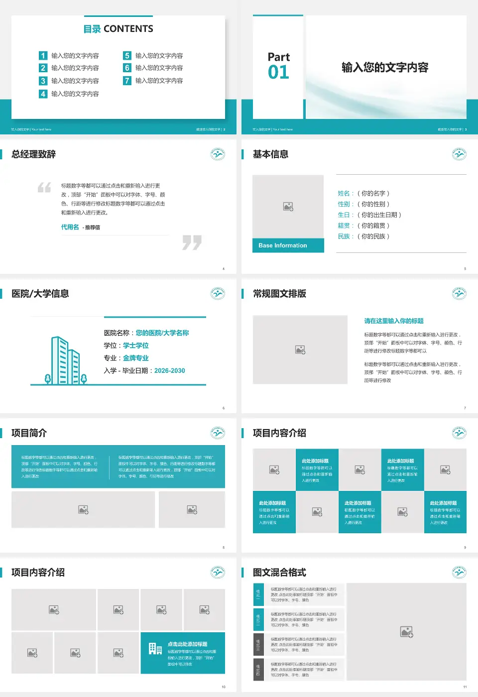 德阳市旌阳区中医院个人求职应聘简历PPT模板16:9格式幻灯片预览图2