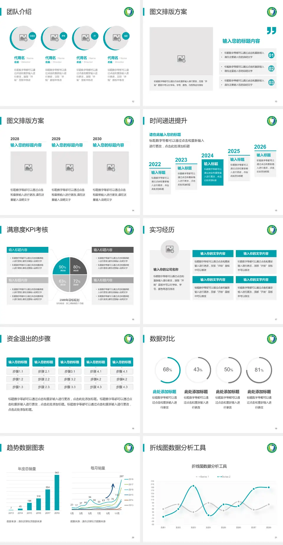 德阳市口腔医院培训与教育PPT模板4:3格式幻灯片预览图3