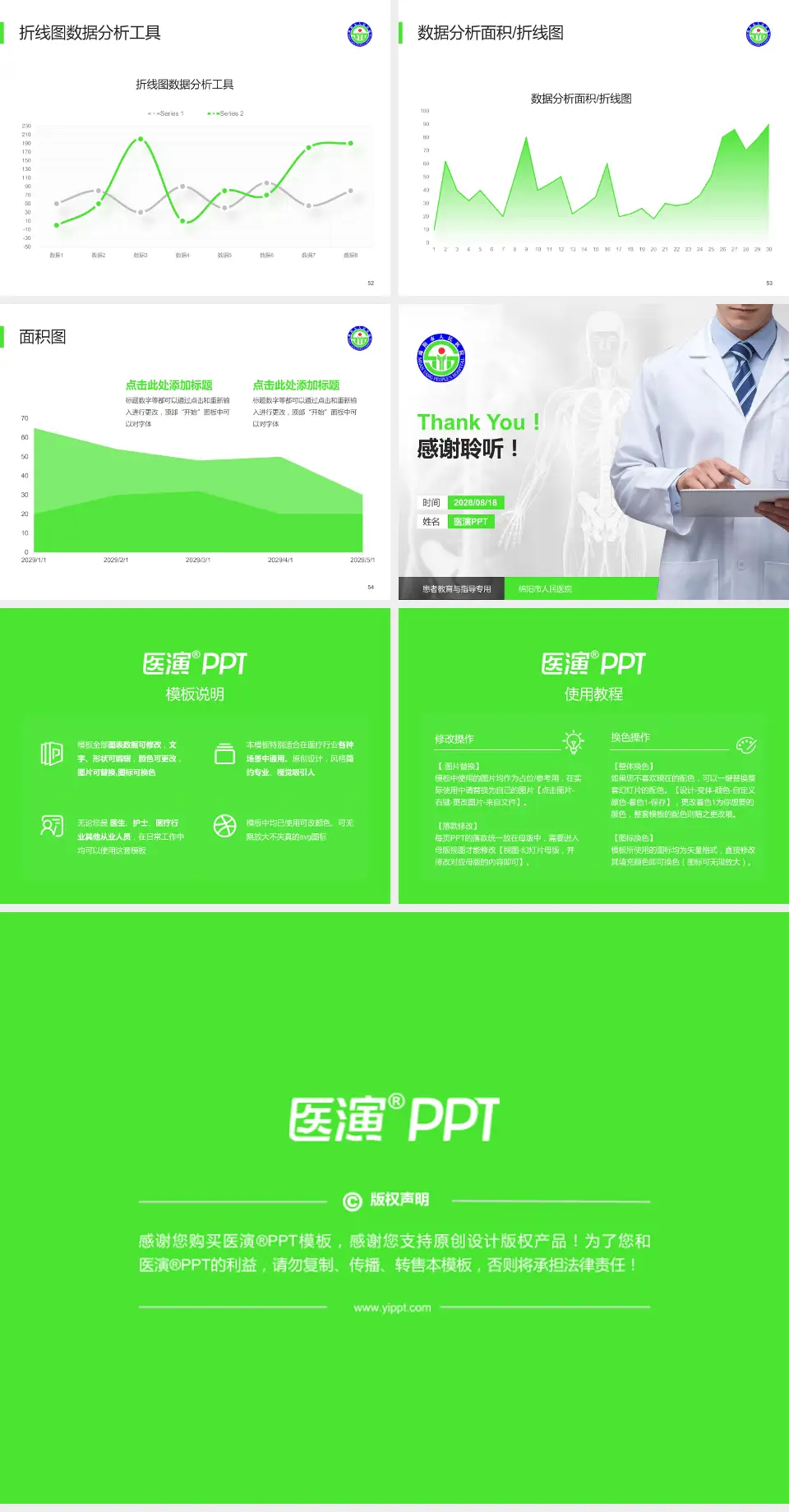 绵阳市人民医院患者教育与指导PPT模板4:3格式幻灯片预览图7