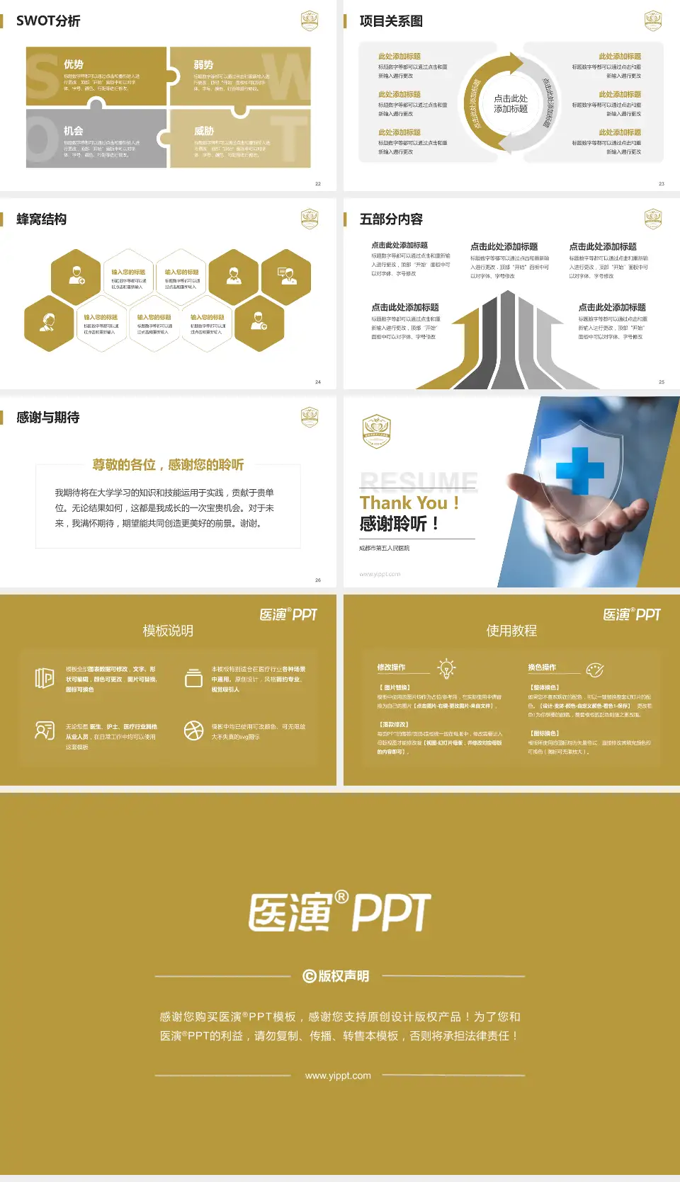 成都市第五人民医院个人求职应聘简历PPT模板16:9格式幻灯片预览图4