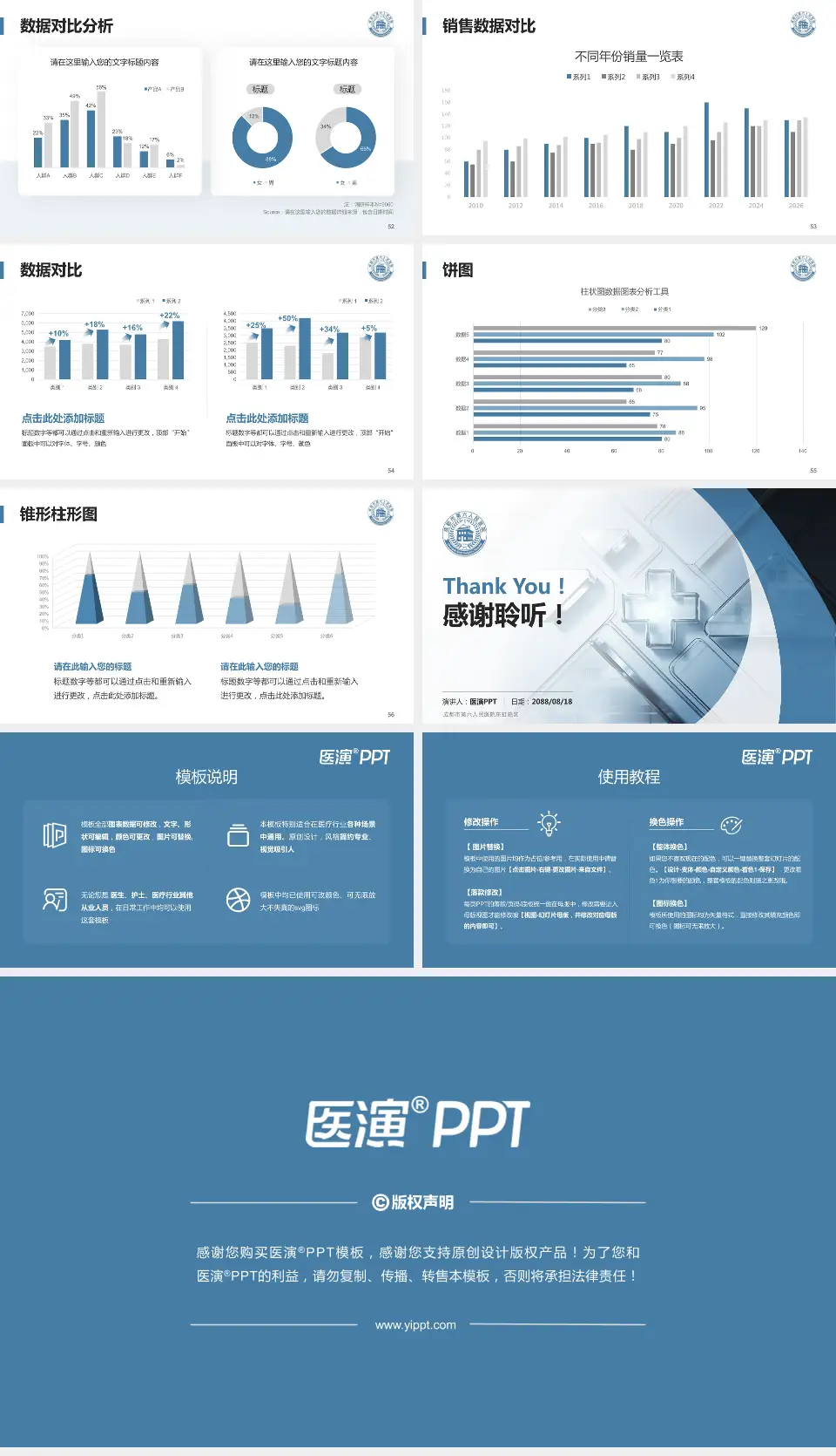 成都市第六人民医院东虹院区医疗行业比赛专用PPT模板16:9格式幻灯片预览图7