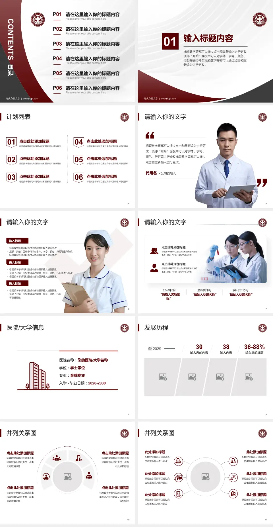 简阳市人民医院医疗行业比赛专用PPT模板4:3格式幻灯片预览图2