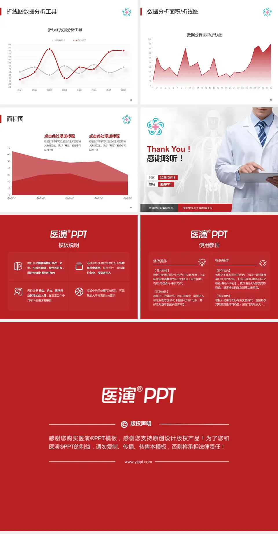 成都中医药大学附属医院患者教育与指导PPT模板4:3格式幻灯片预览图7