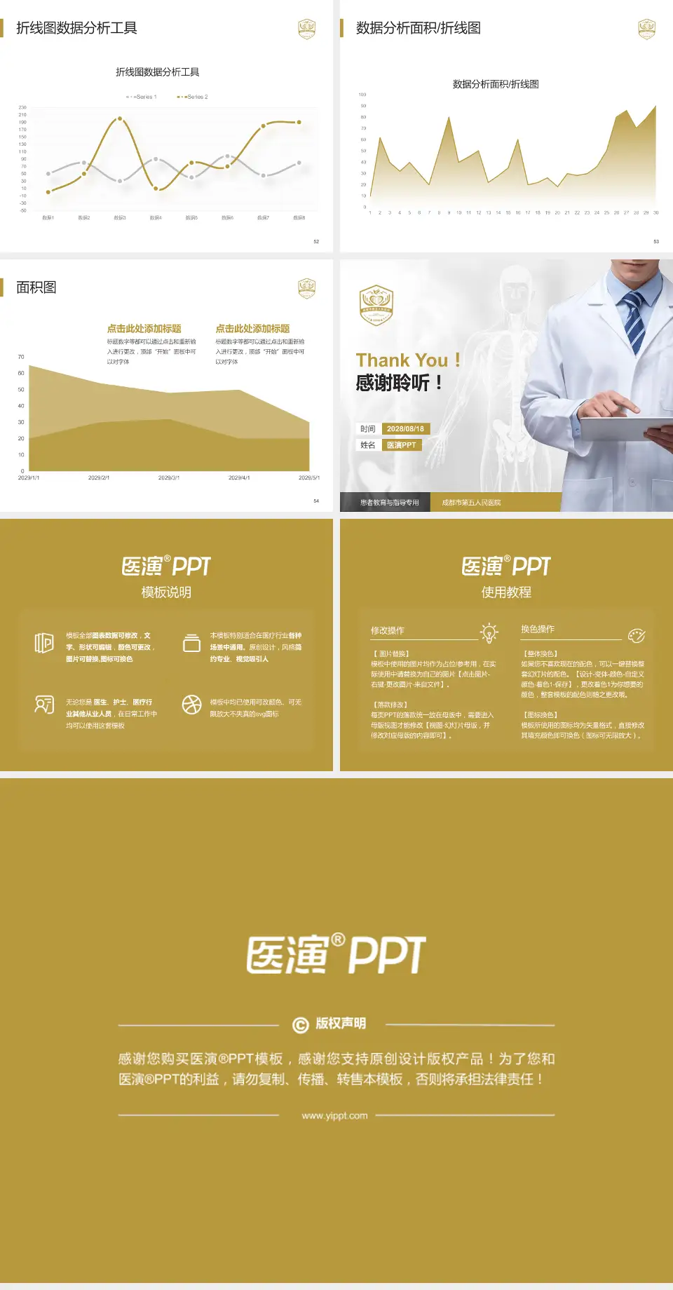 成都市第五人民医院患者教育与指导PPT模板4:3格式幻灯片预览图7