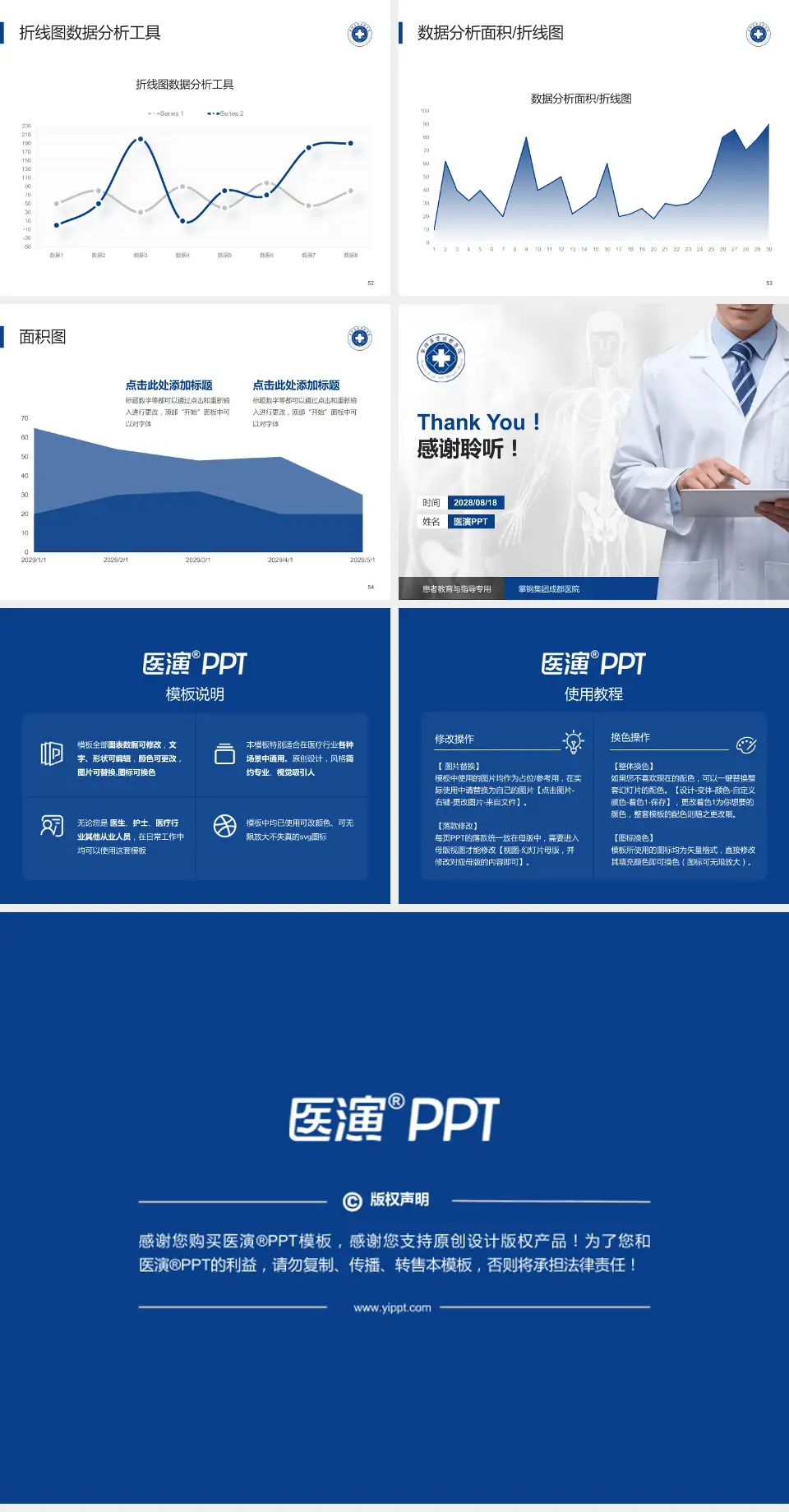 攀钢集团成都医院患者教育与指导PPT模板4:3格式幻灯片预览图7