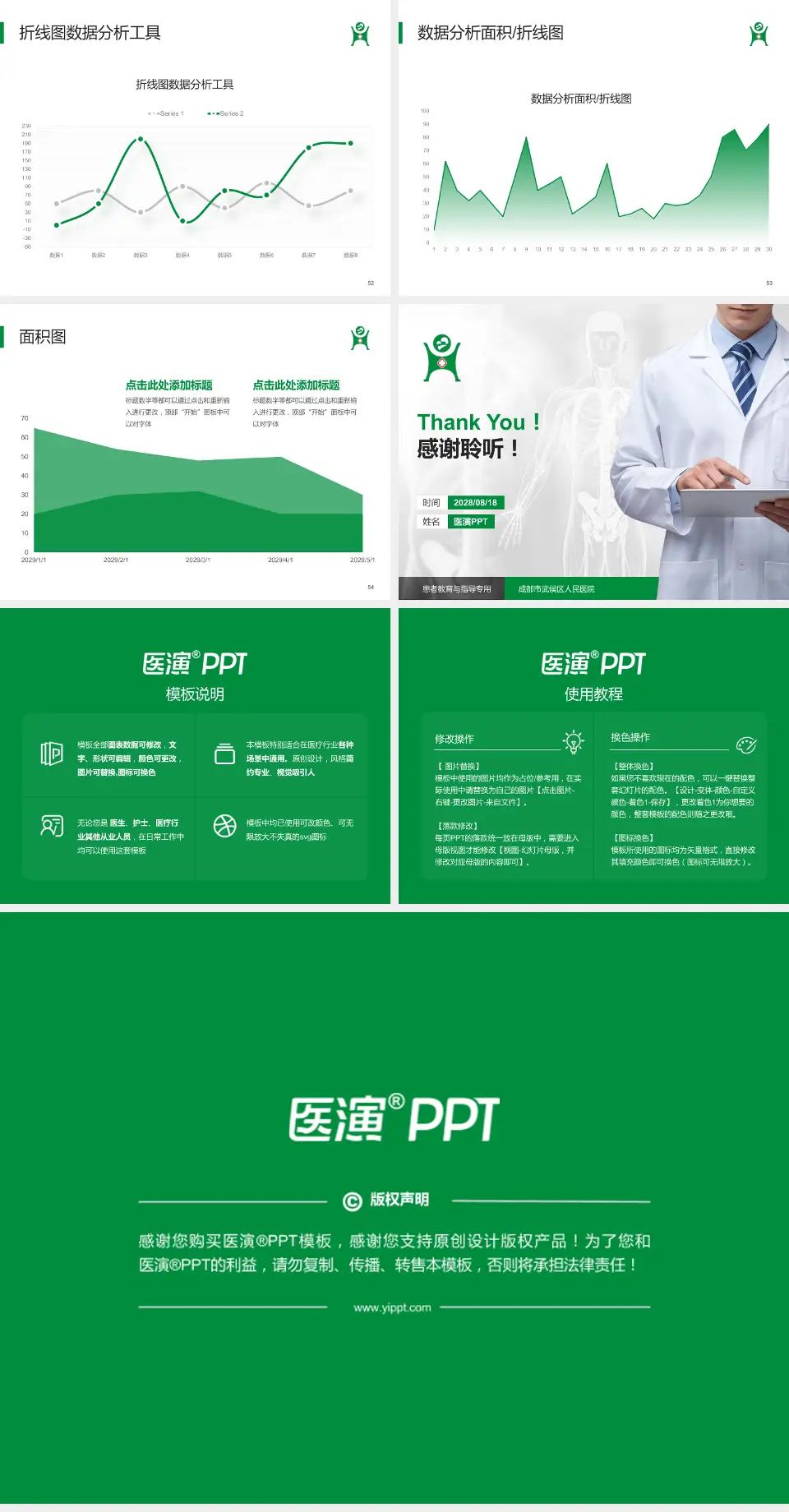 成都市武侯区人民医院患者教育与指导PPT模板4:3格式幻灯片预览图7