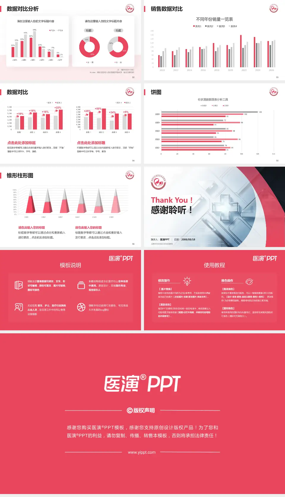 成都市双流区妇幼保健院医疗行业比赛专用PPT模板16:9格式幻灯片预览图7