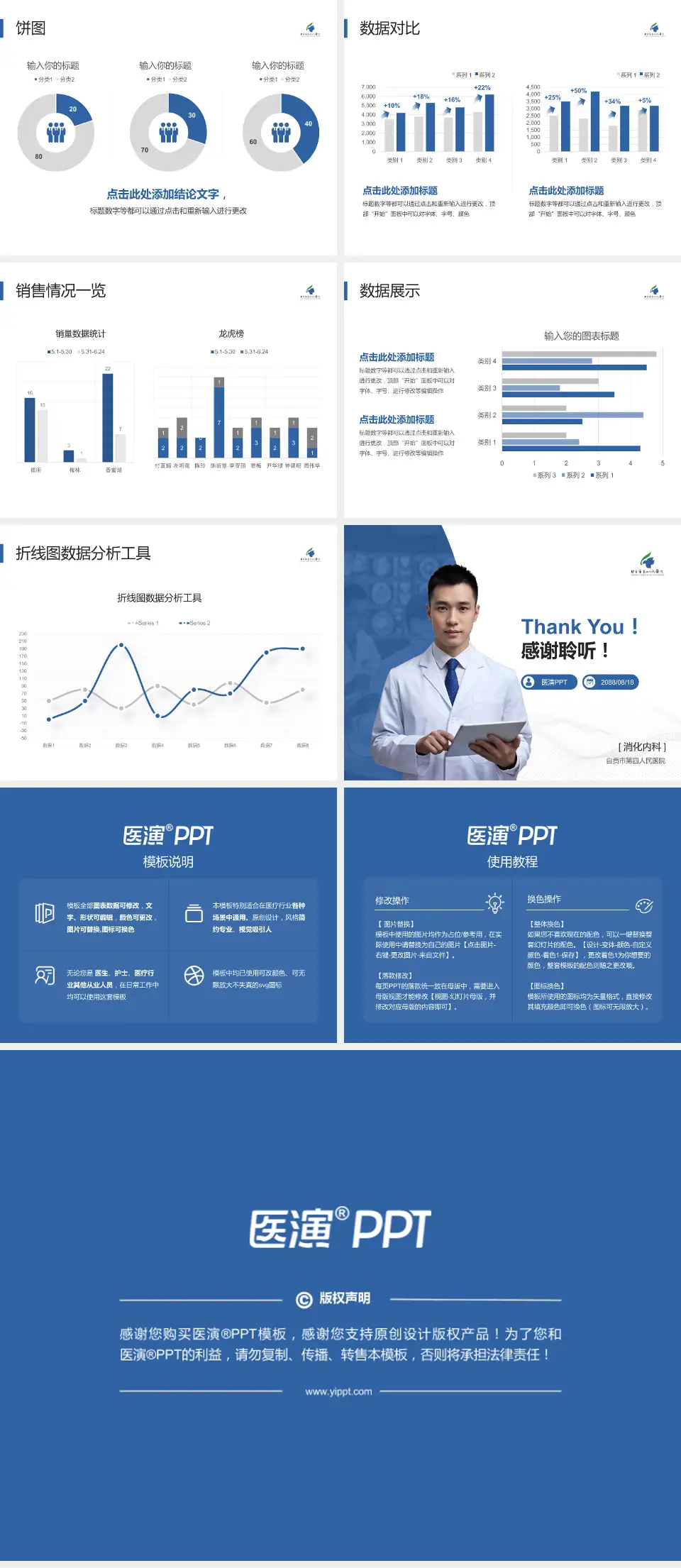 自贡市第四人民医院病例分享与讨论PPT模板4:3格式幻灯片预览图4