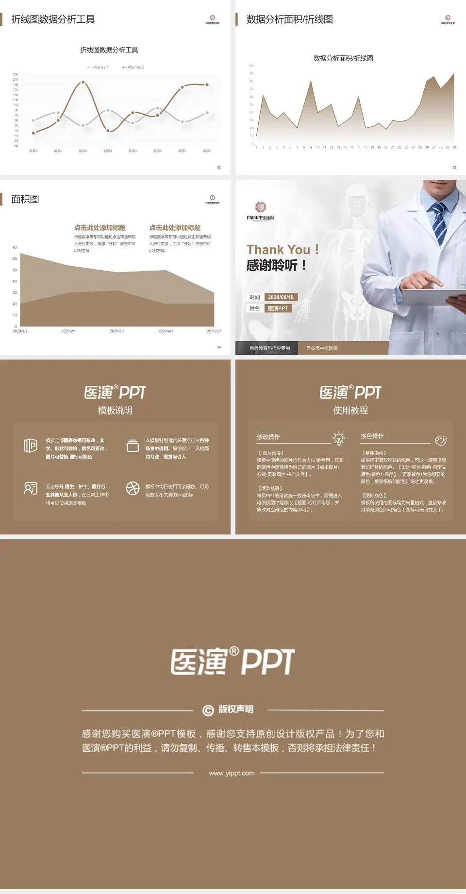 自贡市中医医院患者教育与指导PPT模板4:3格式幻灯片预览图7