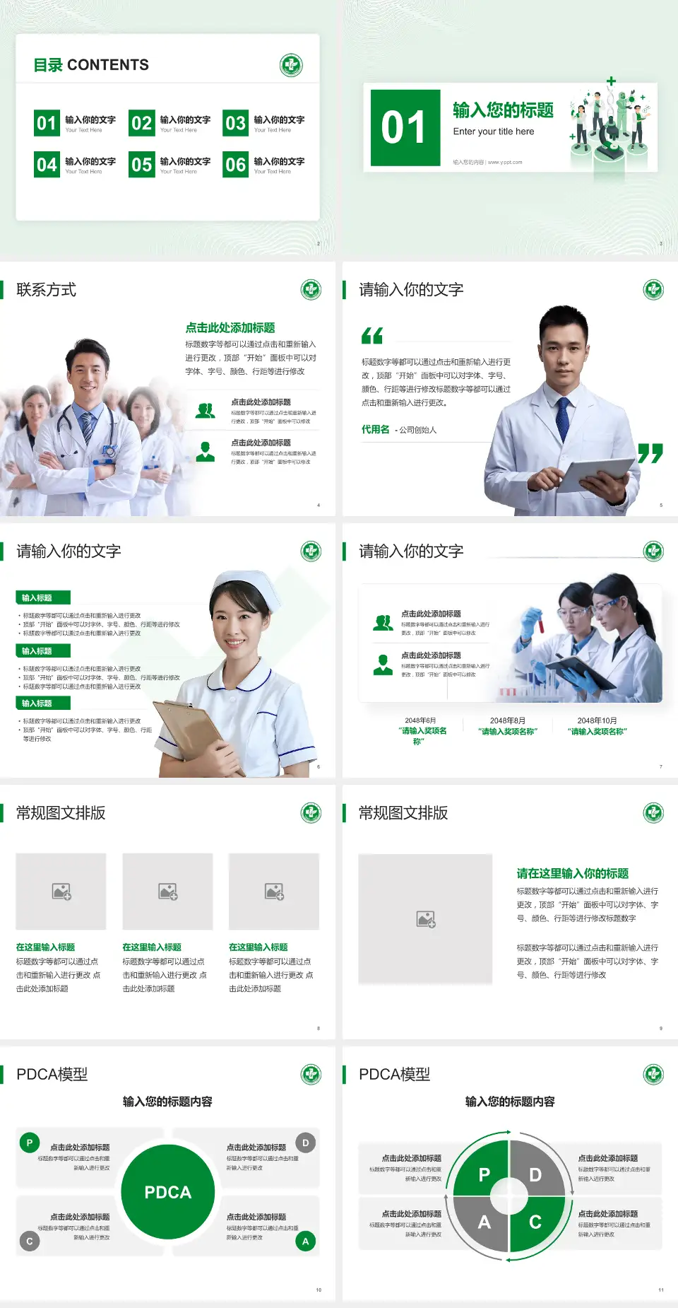 彭州市中医医院牡丹新城院区品管圈PDCA演示专用PPT模板4:3格式幻灯片预览图2