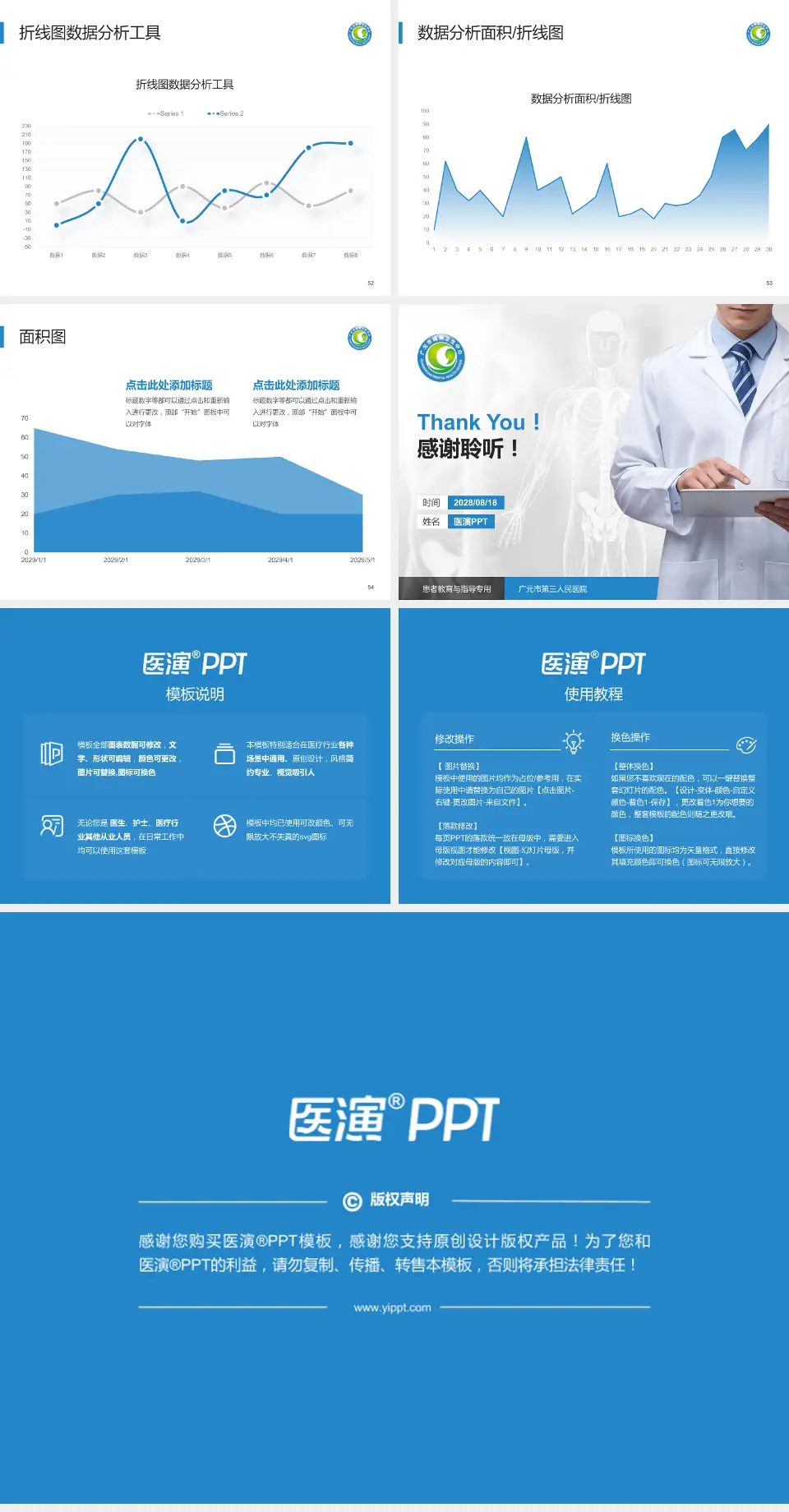 广元市第三人民医院患者教育与指导PPT模板4:3格式幻灯片预览图7